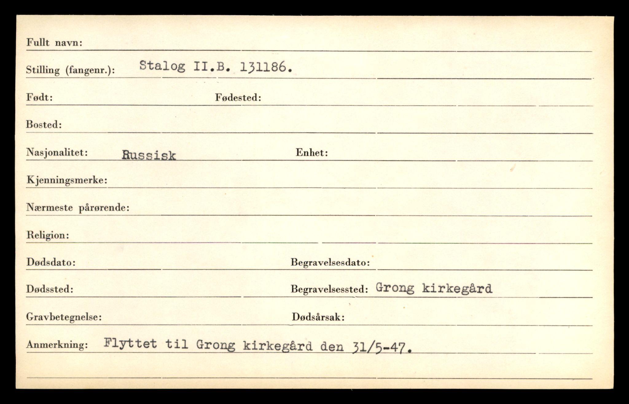 Distriktskontoret for krigsgraver, AV/SAT-A-5030/E/L0005: Kasett/kartotek over falne Britiske og tyske solater, samt andre nasjoners krigsgraver, 1945, p. 537