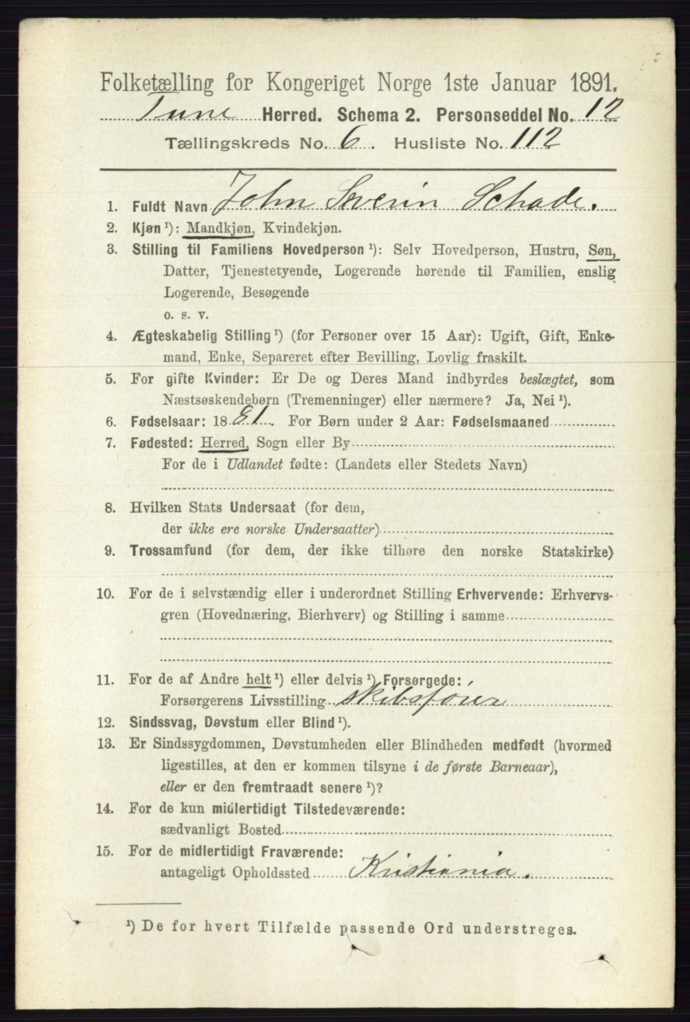 RA, 1891 census for 0130 Tune, 1891, p. 4847