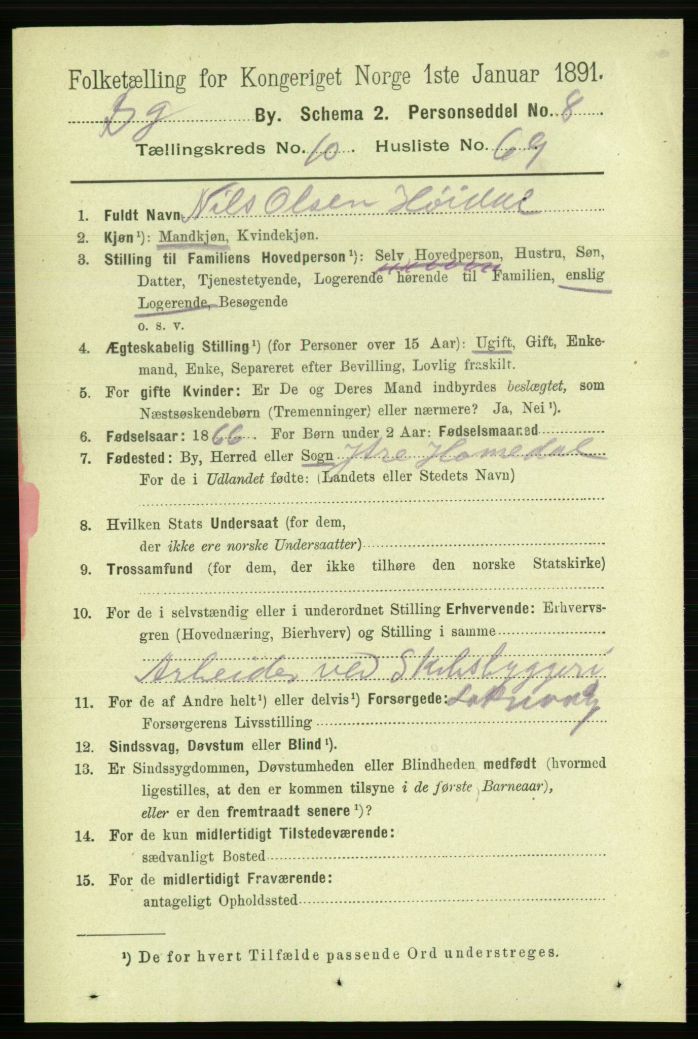 RA, 1891 Census for 1301 Bergen, 1891, p. 19804