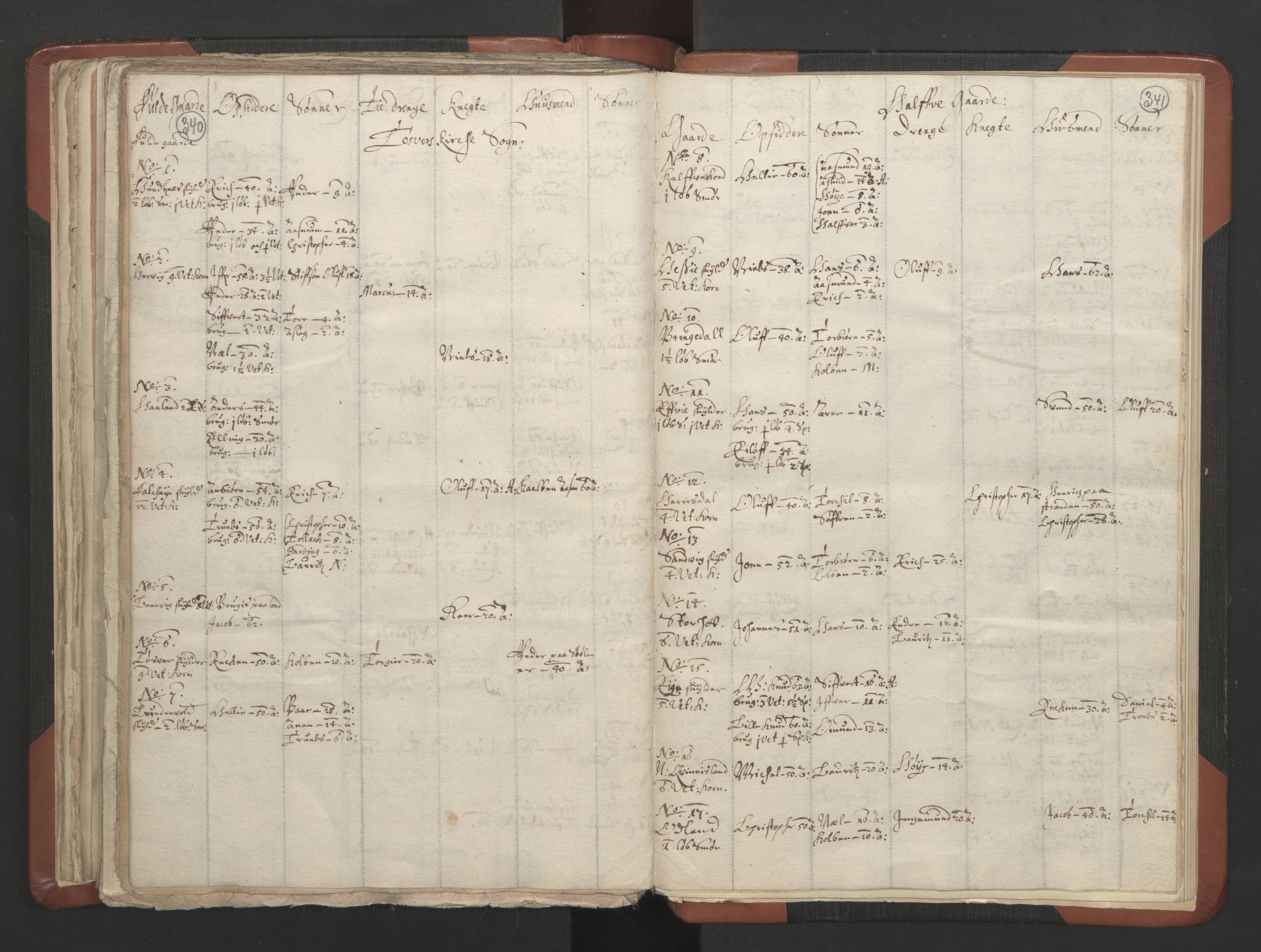 RA, Vicar's Census 1664-1666, no. 19: Ryfylke deanery, 1664-1666, p. 340-341