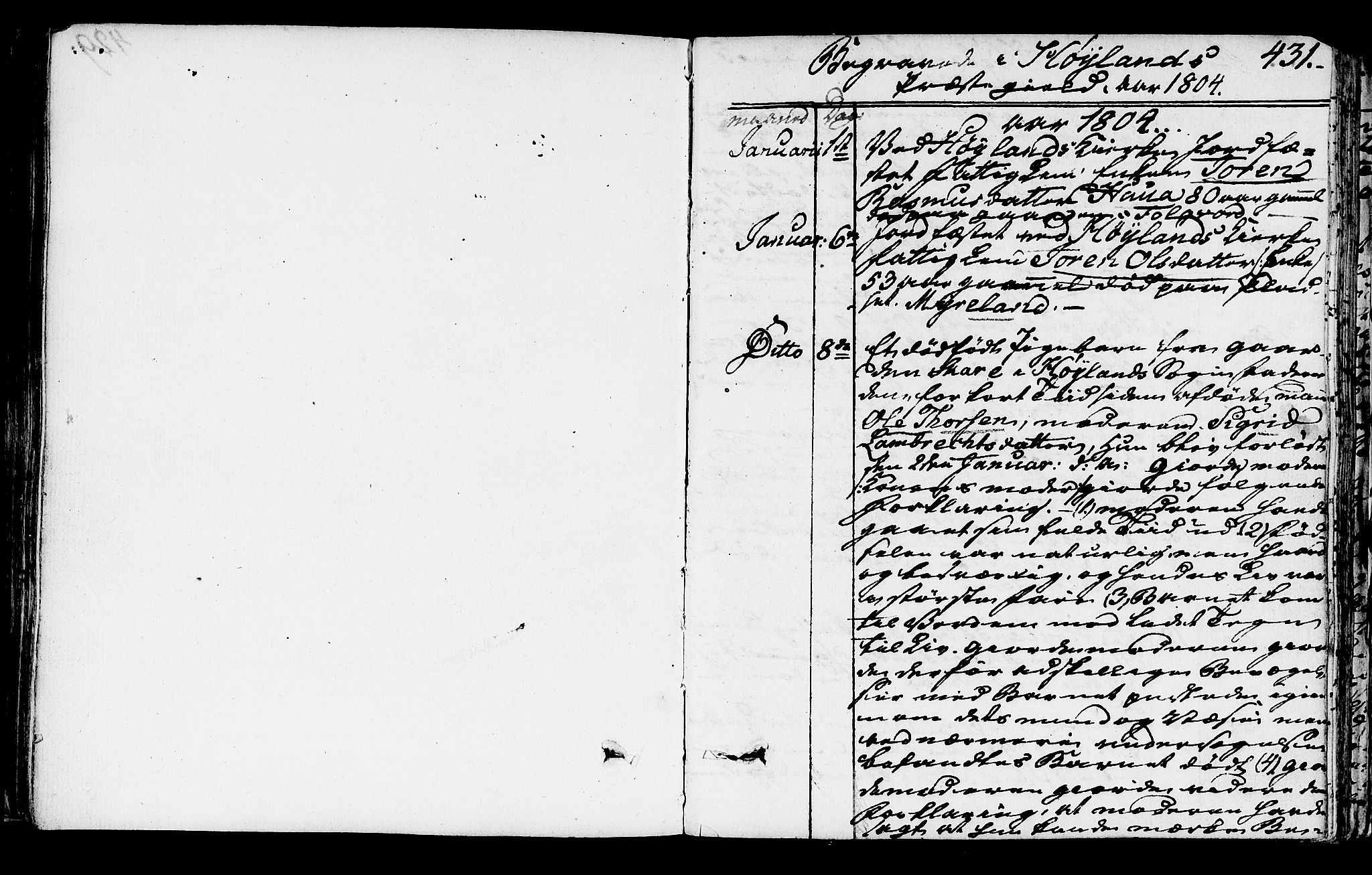 Høyland sokneprestkontor, SAST/A-101799/001/30BA/L0005: Parish register (official) no. A 5, 1804-1815, p. 431