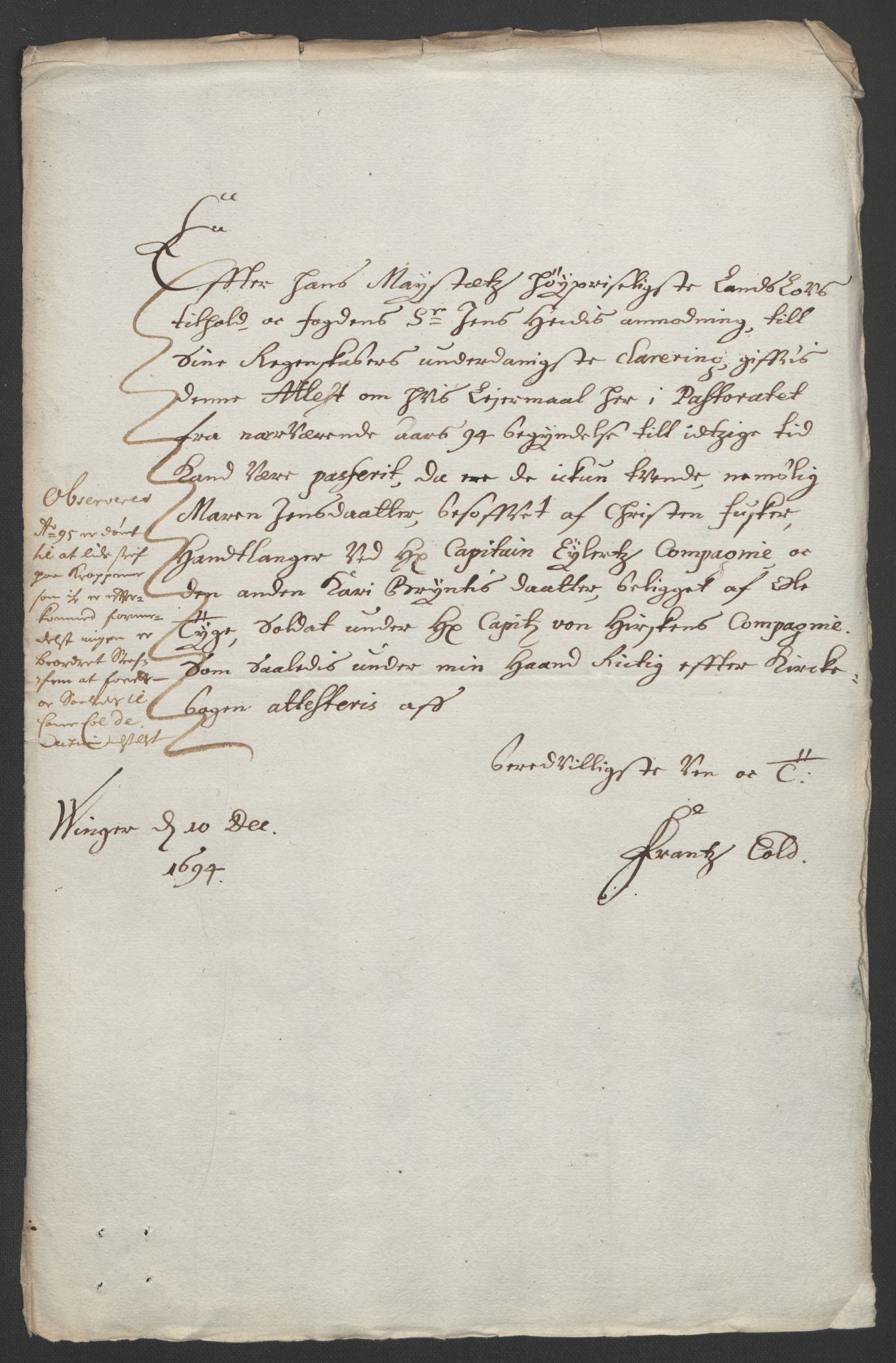 Rentekammeret inntil 1814, Reviderte regnskaper, Fogderegnskap, AV/RA-EA-4092/R13/L0832: Fogderegnskap Solør, Odal og Østerdal, 1694, p. 130