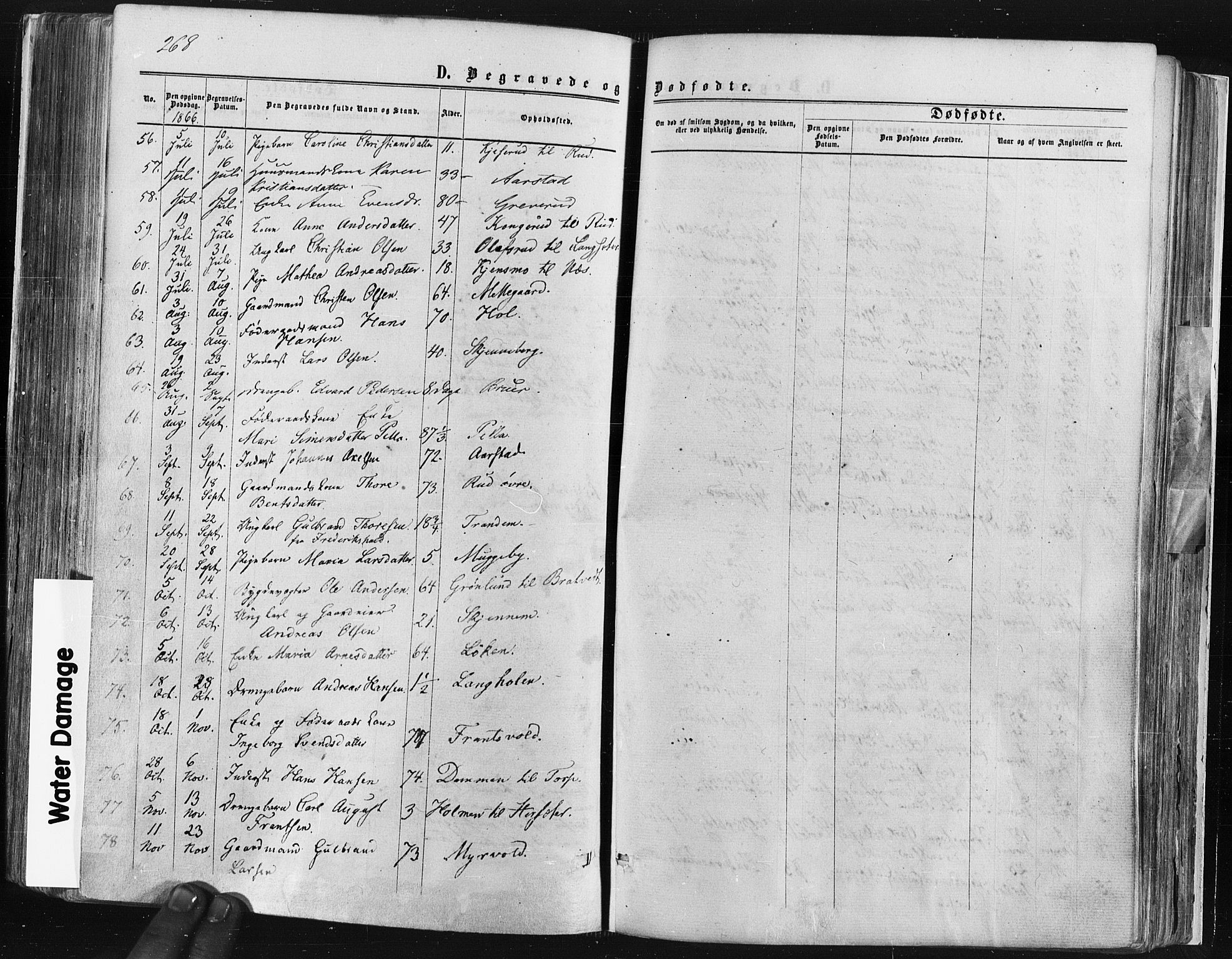 Trøgstad prestekontor Kirkebøker, AV/SAO-A-10925/F/Fa/L0009: Parish register (official) no. I 9, 1865-1877, p. 268