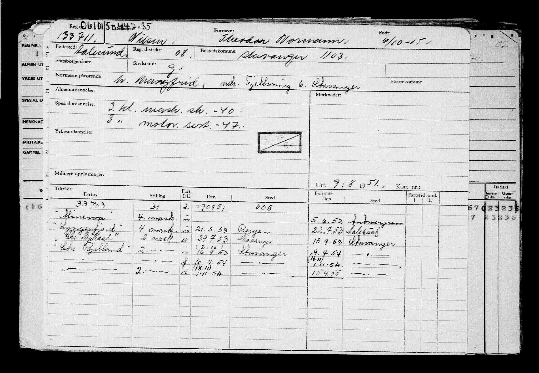 Direktoratet for sjømenn, AV/RA-S-3545/G/Gb/L0133: Hovedkort, 1915, p. 485