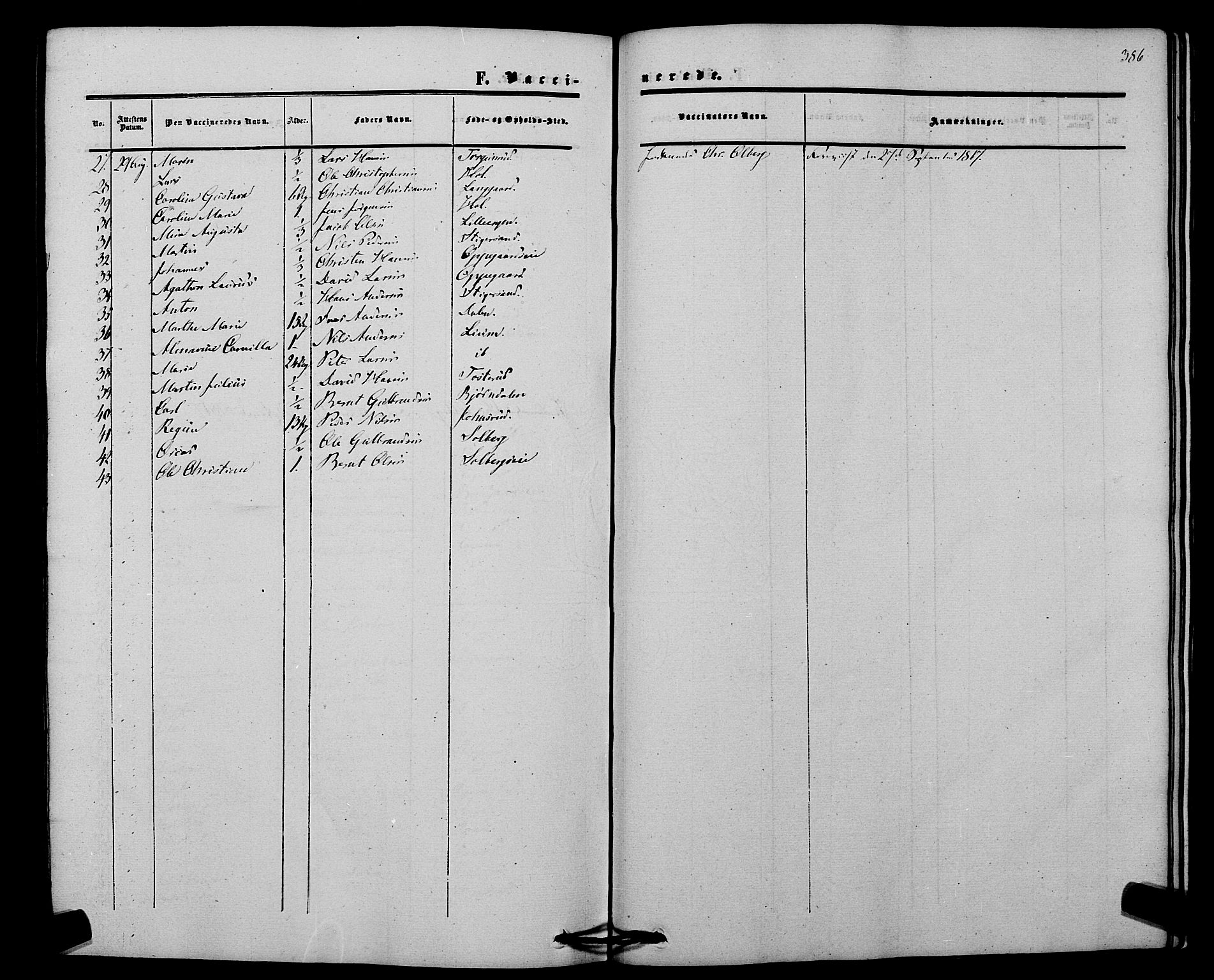 Hurdal prestekontor Kirkebøker, AV/SAO-A-10889/F/Fb/L0002: Parish register (official) no. II 2, 1860-1877, p. 386