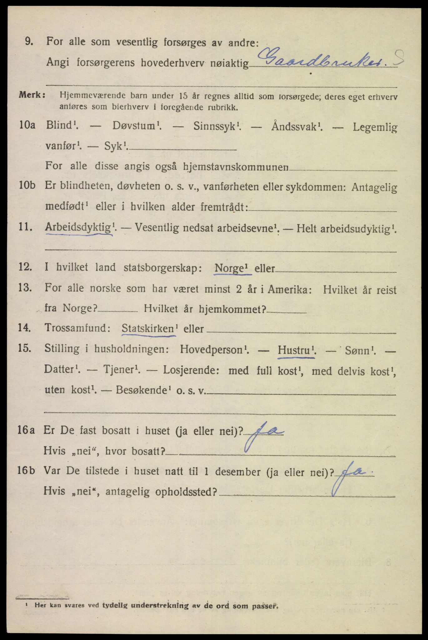 SAK, 1920 census for Herad, 1920, p. 1275