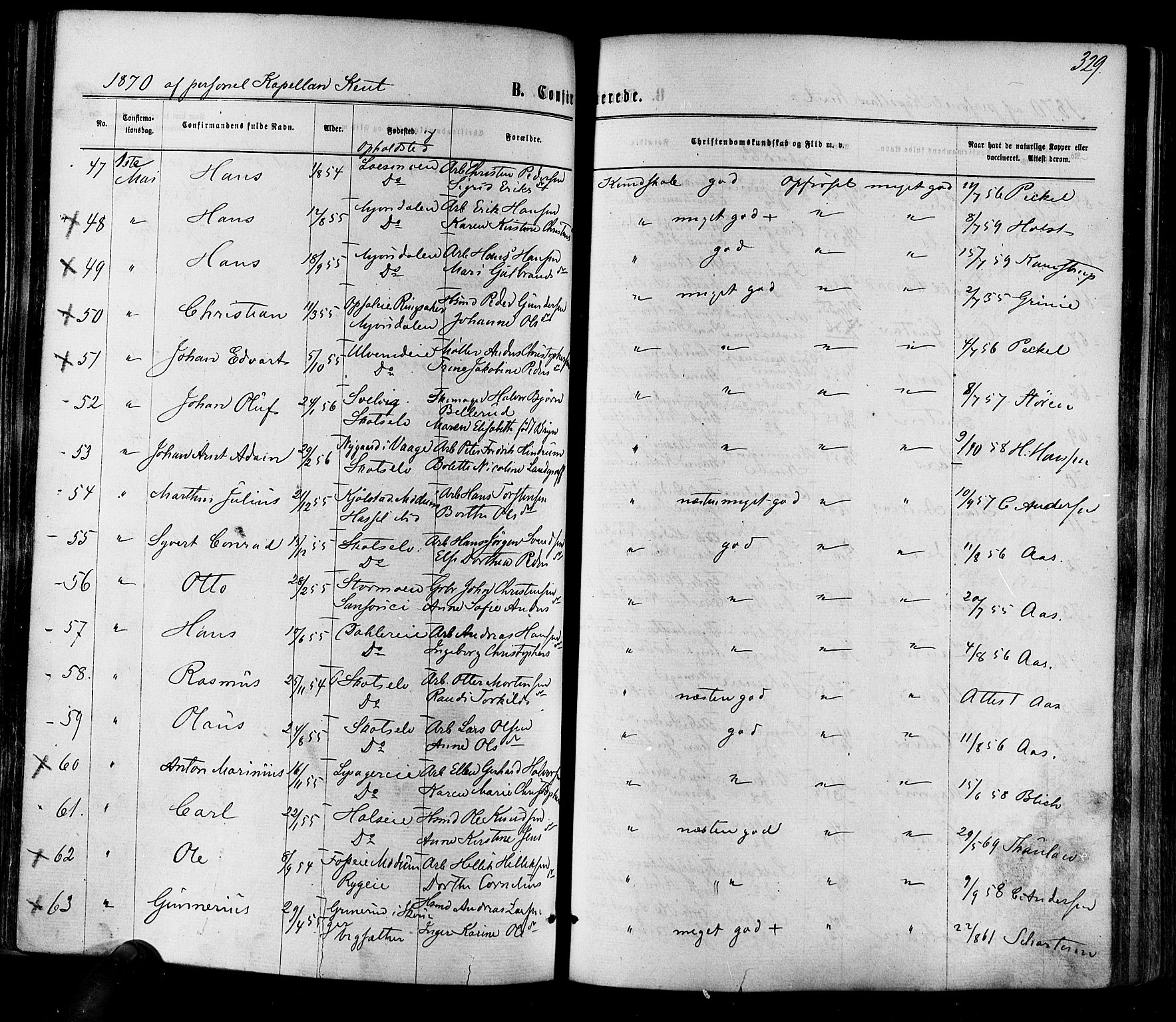 Eiker kirkebøker, AV/SAKO-A-4/F/Fa/L0017: Parish register (official) no. I 17, 1869-1877, p. 329