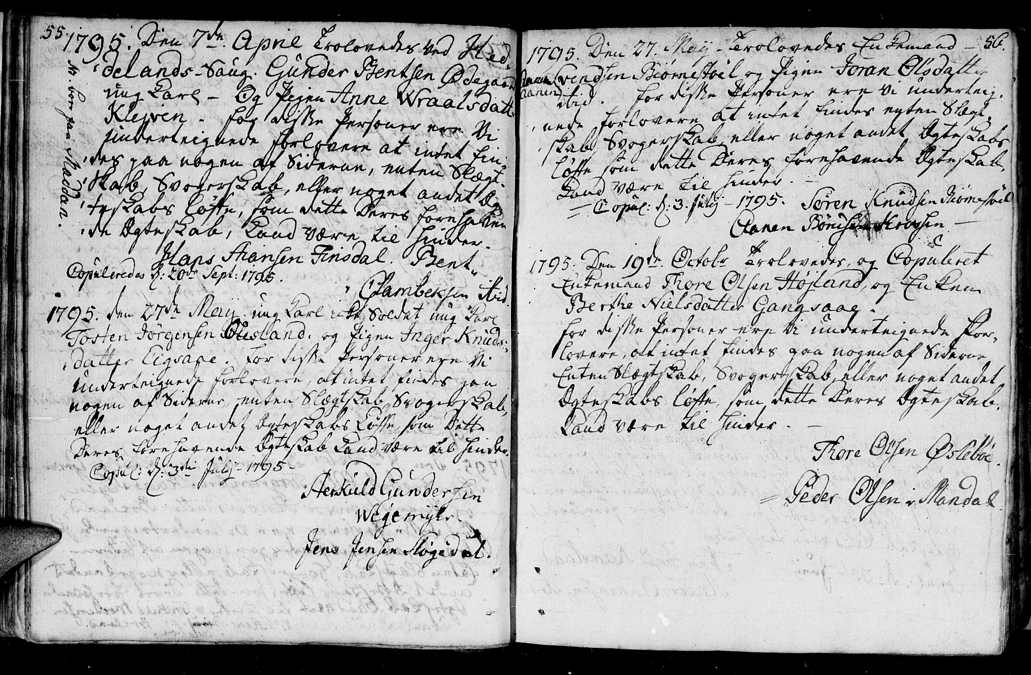 Holum sokneprestkontor, SAK/1111-0022/F/Fa/Fac/L0001: Parish register (official) no. A 1, 1773-1820, p. 55-56