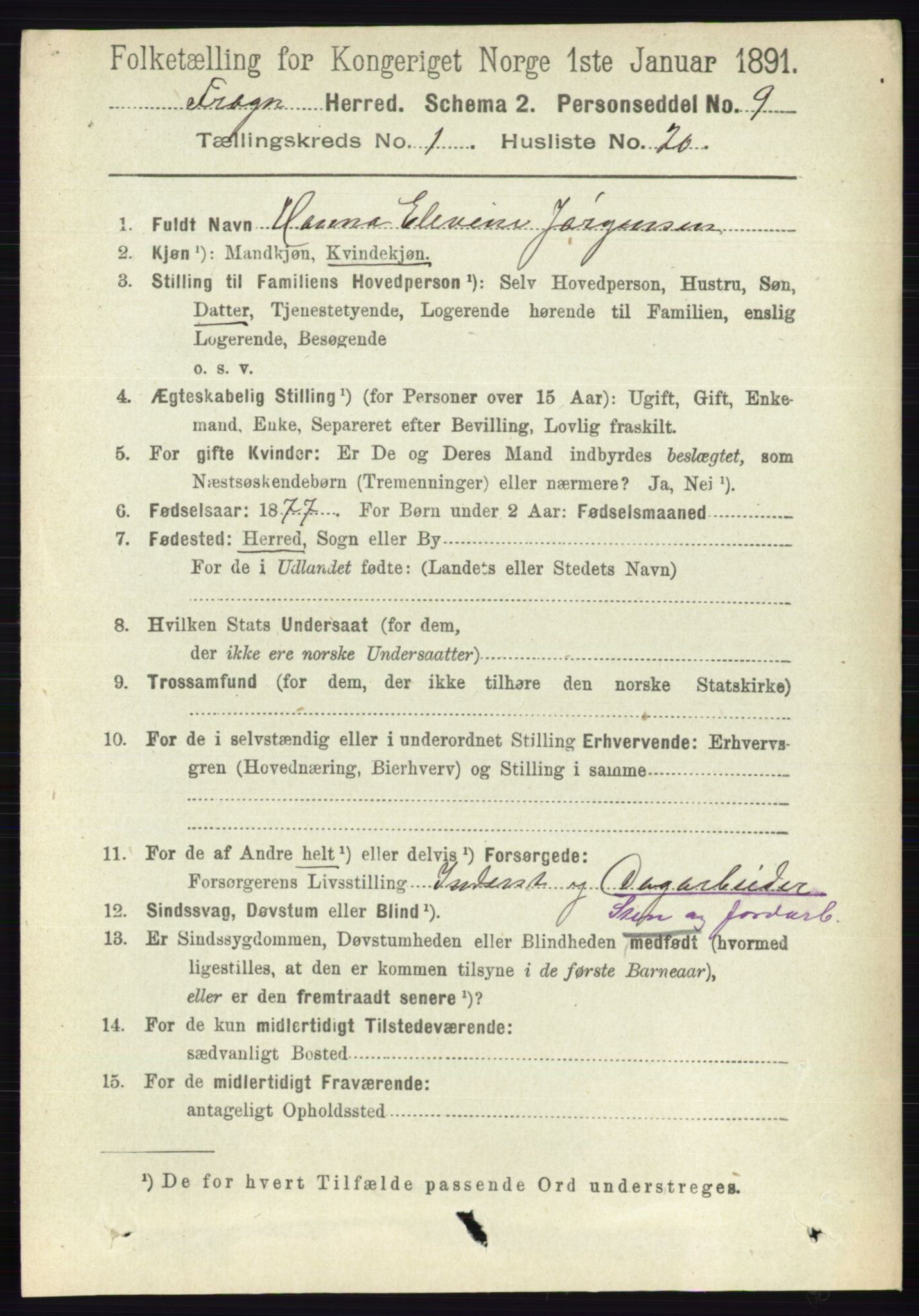 RA, 1891 census for 0215 Frogn, 1891, p. 252