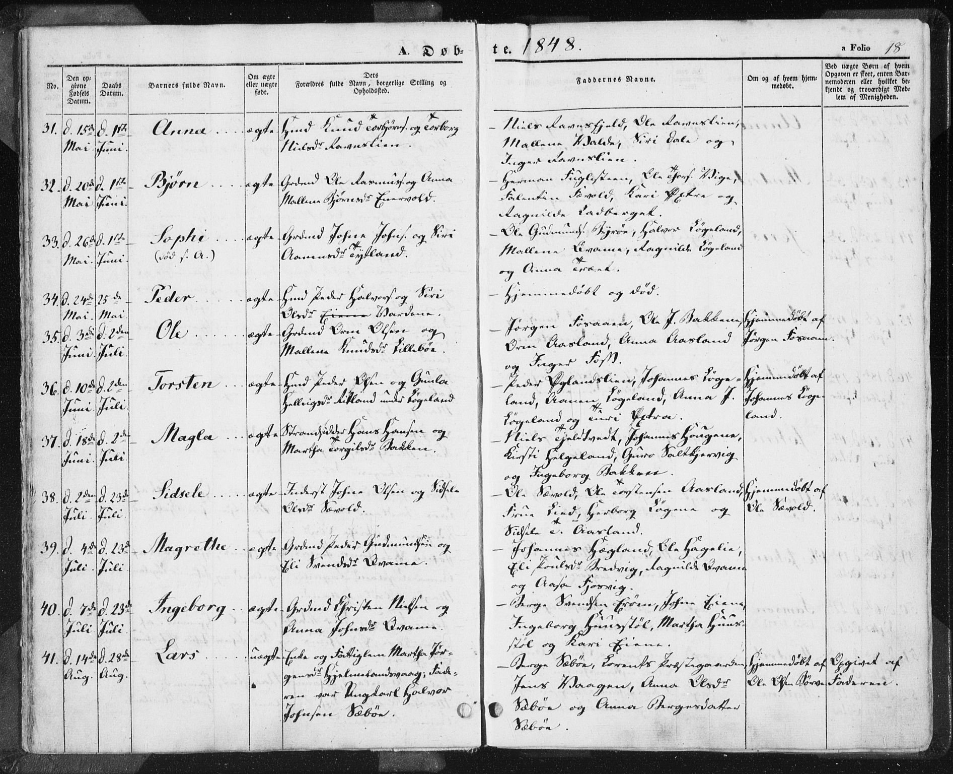 Hjelmeland sokneprestkontor, AV/SAST-A-101843/01/IV/L0009: Parish register (official) no. A 9, 1846-1860, p. 18