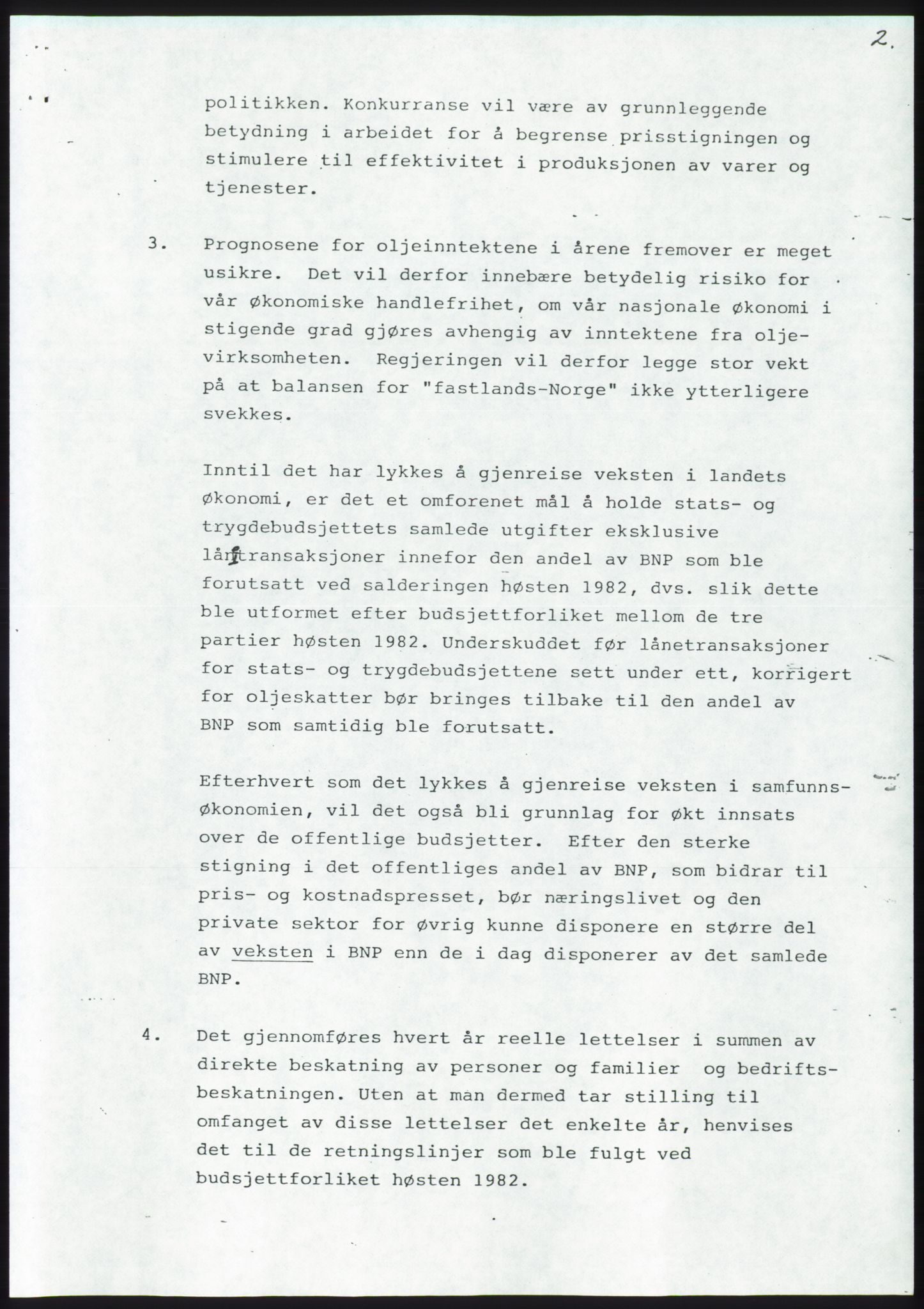 Forhandlingsmøtene 1983 mellom Høyre, KrF og Senterpartiet om dannelse av regjering, AV/RA-PA-0696/A/L0001: Forhandlingsprotokoll, 1983, p. 11