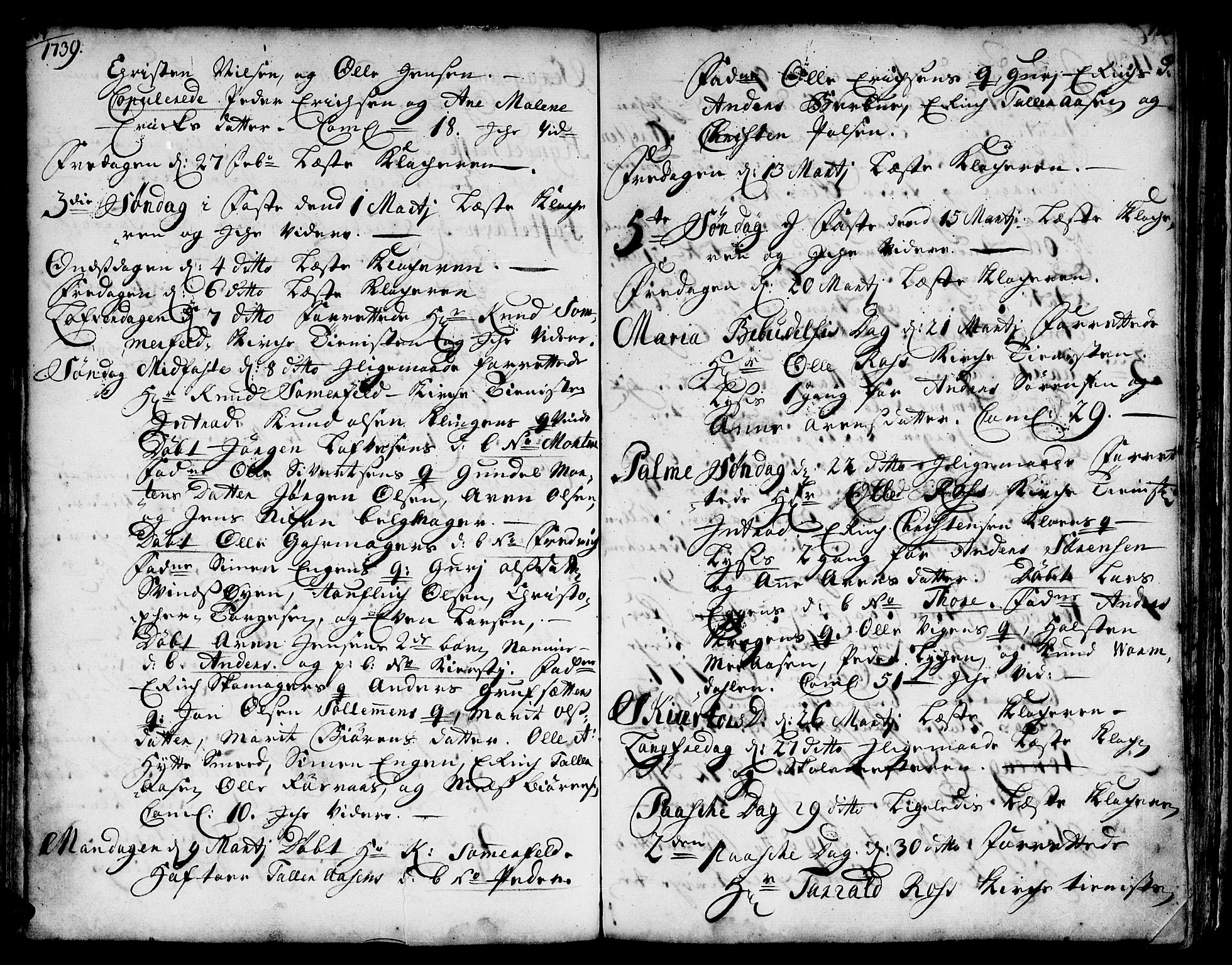 Ministerialprotokoller, klokkerbøker og fødselsregistre - Sør-Trøndelag, SAT/A-1456/671/L0839: Parish register (official) no. 671A01, 1730-1755, p. 184-185