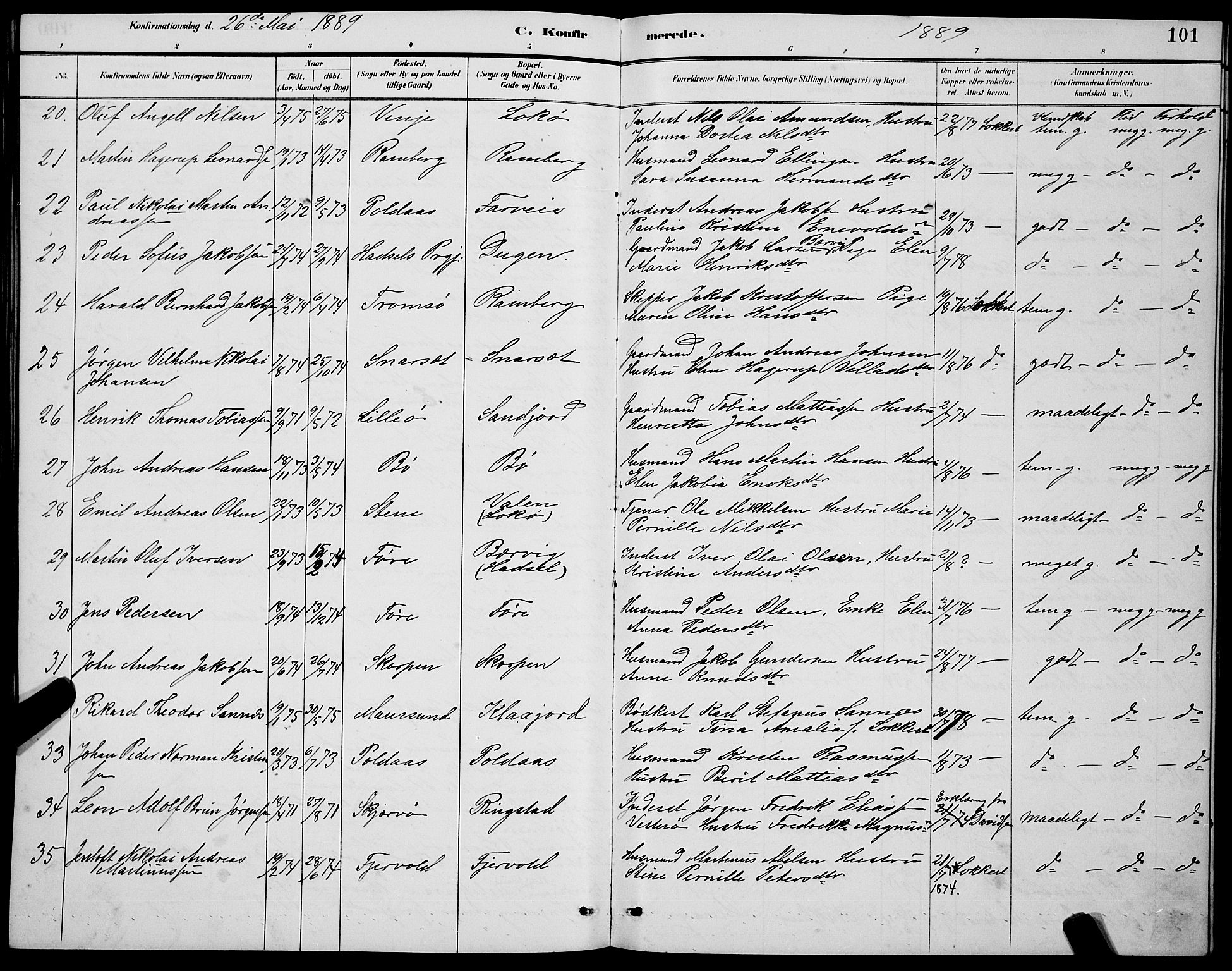 Ministerialprotokoller, klokkerbøker og fødselsregistre - Nordland, SAT/A-1459/891/L1315: Parish register (copy) no. 891C04, 1886-1893, p. 101