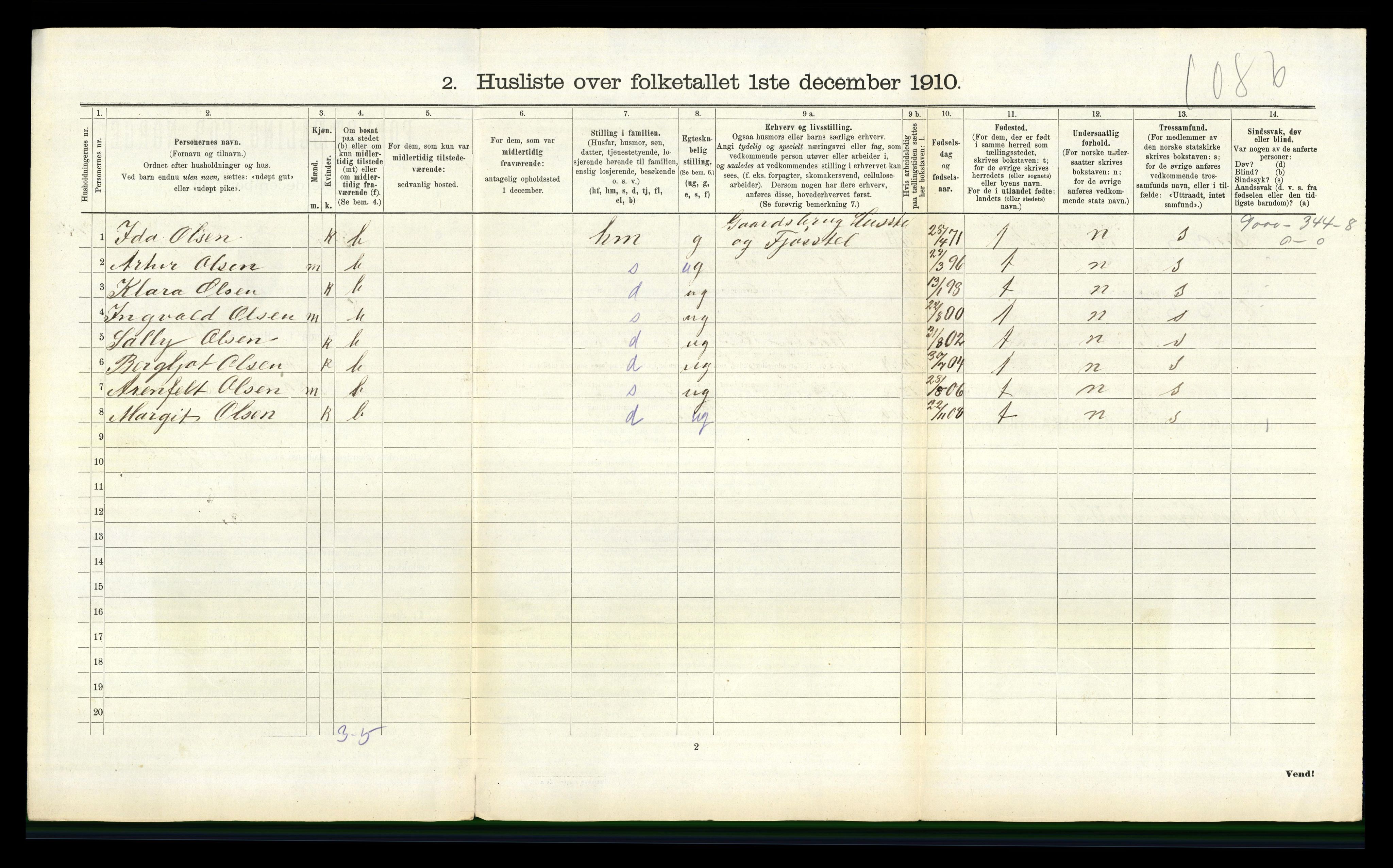 RA, 1910 census for Søgne, 1910, p. 471