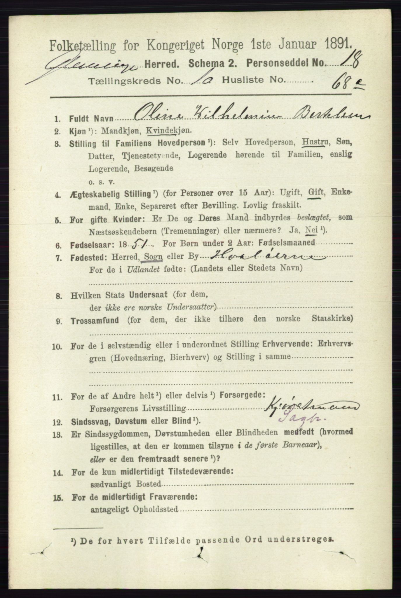 RA, 1891 census for 0132 Glemmen, 1891, p. 10473