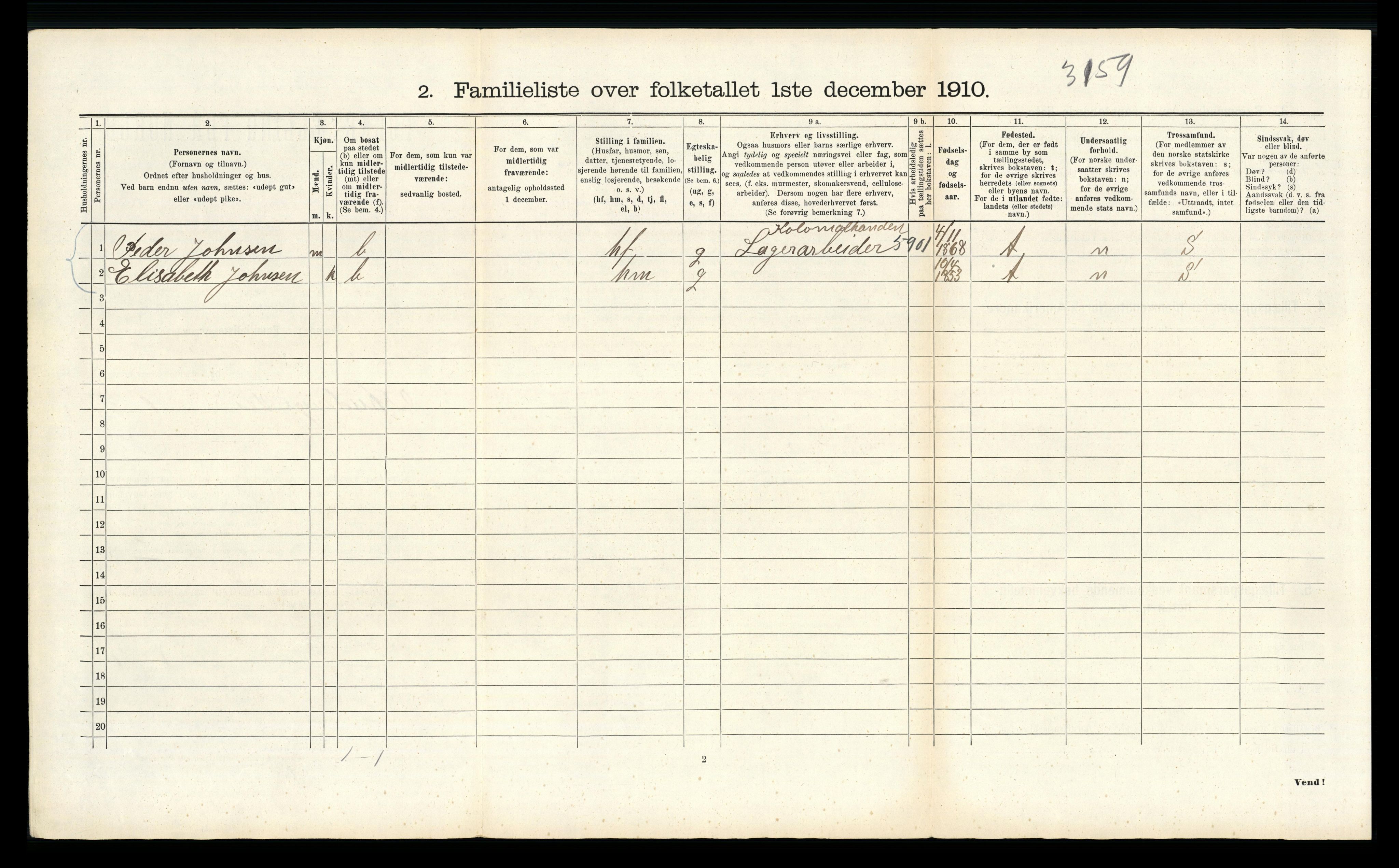 RA, 1910 census for Bergen, 1910, p. 38146