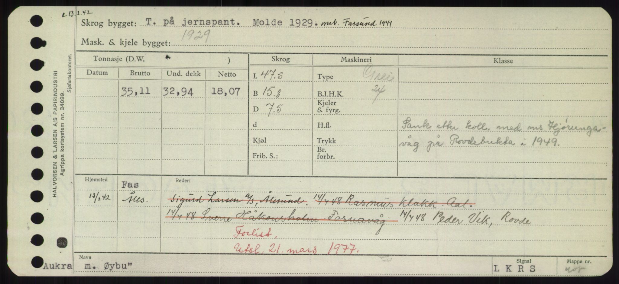 Sjøfartsdirektoratet med forløpere, Skipsmålingen, RA/S-1627/H/Hd/L0041: Fartøy, Vi-Ås, p. 595