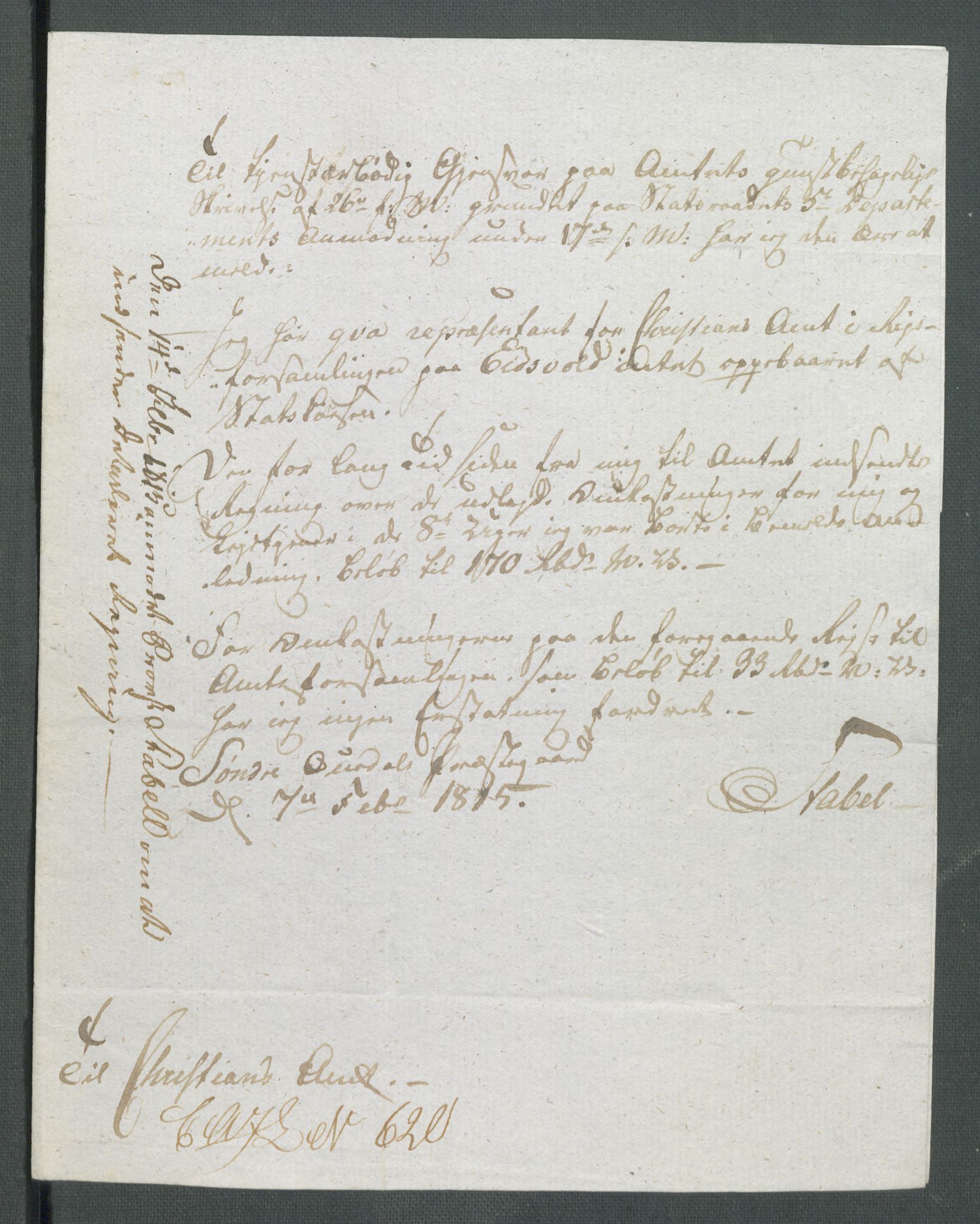 5. departement for finans-, handels- og tollfaget, RA/S-3893/C/Cb/L0014: Regninger fra Riksforsamlingens deputerede, 1814, p. 243