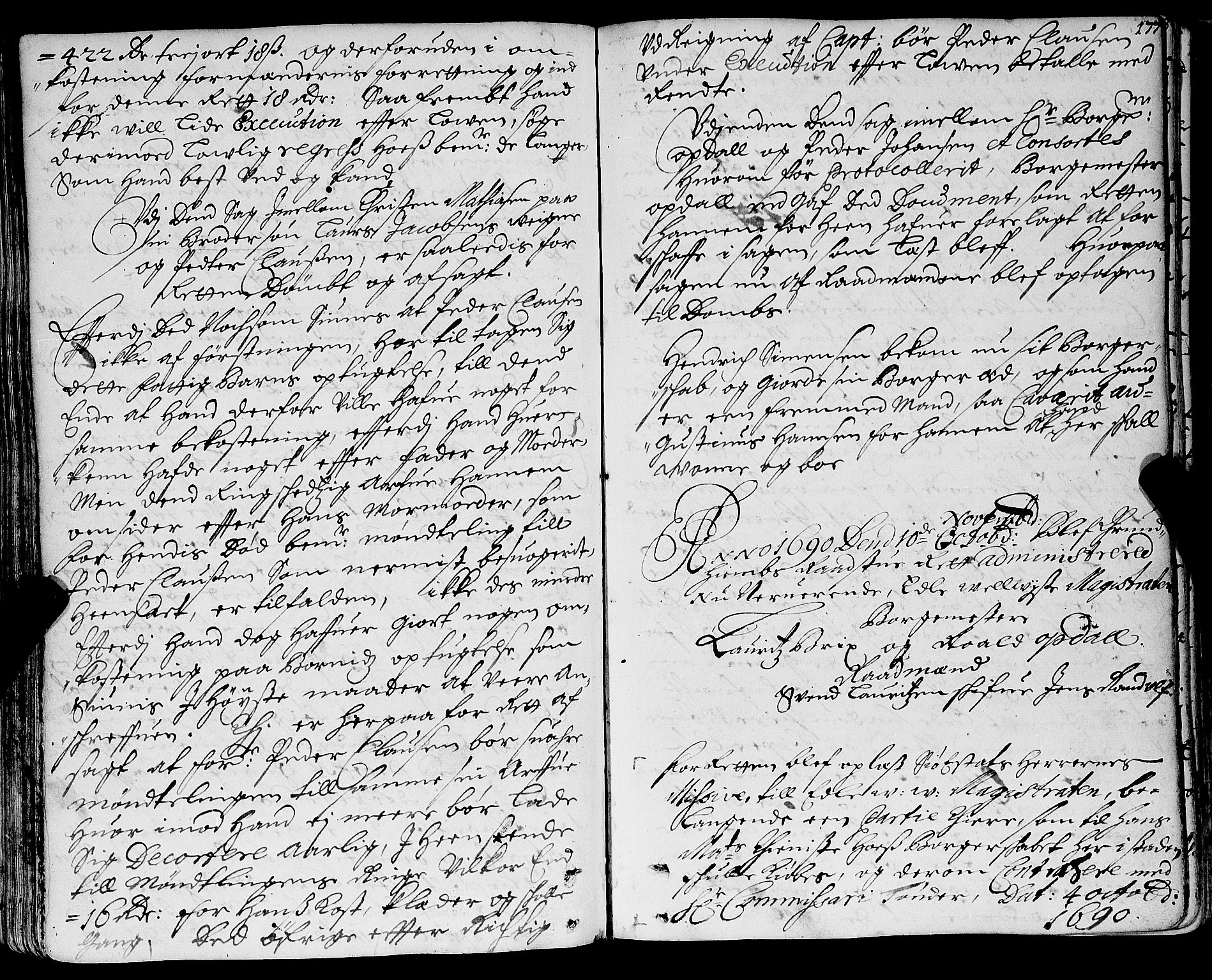 Trondheim magistrat, SAT/A-4372/A/Aa/L0005: Rådstueprotokoller, 1688-1692, p. 177