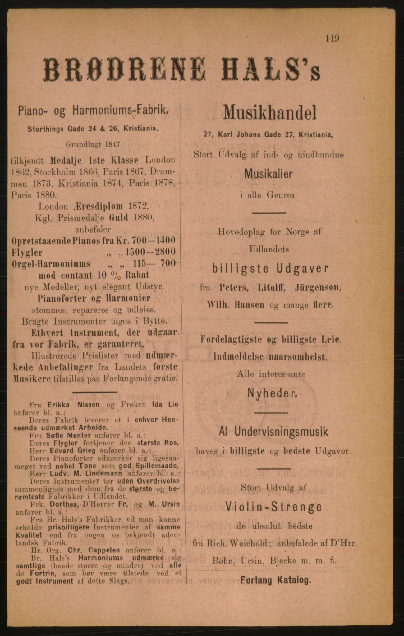 Kristiania/Oslo adressebok, PUBL/-, 1888, p. 119