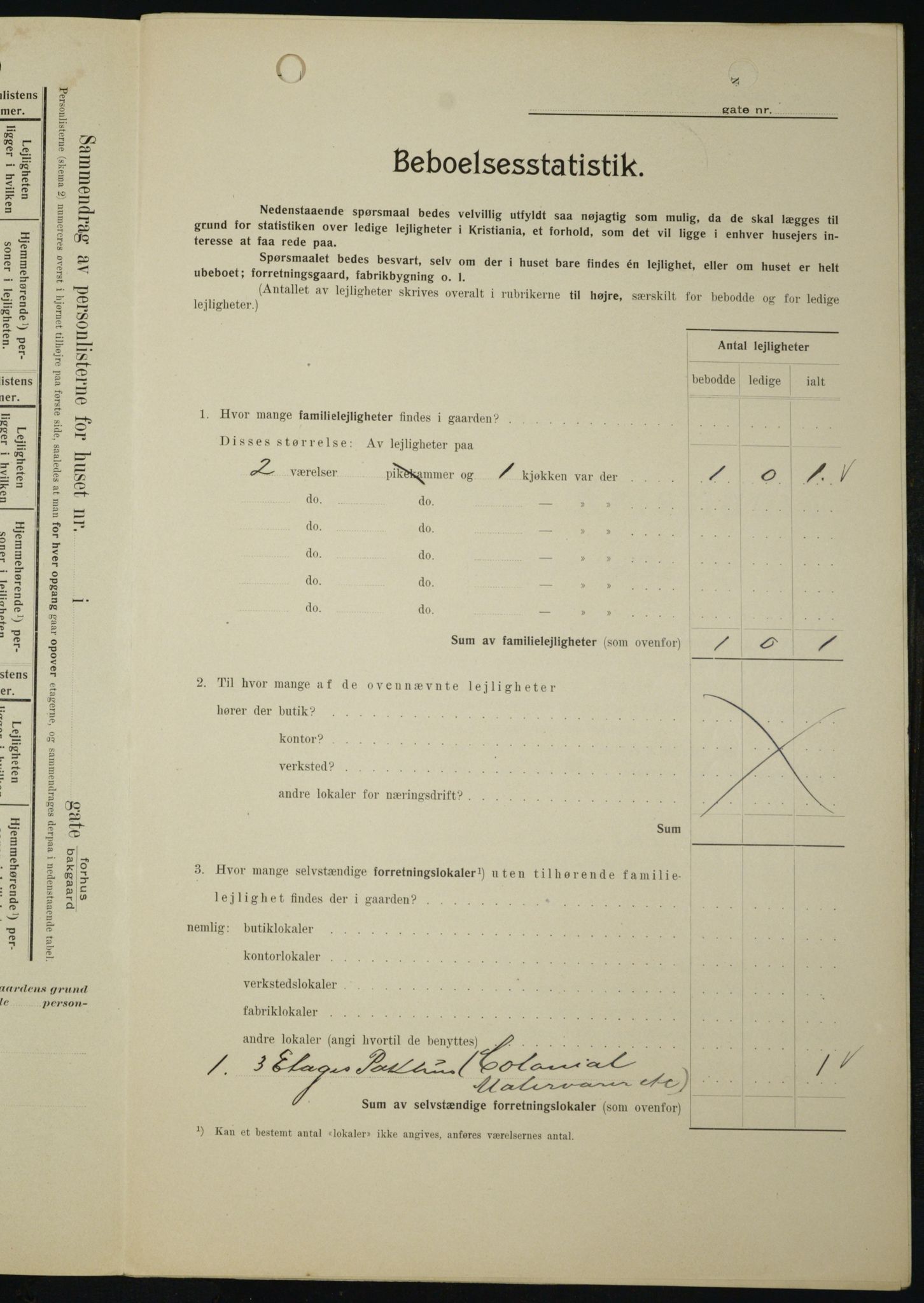 OBA, Municipal Census 1909 for Kristiania, 1909, p. 62944