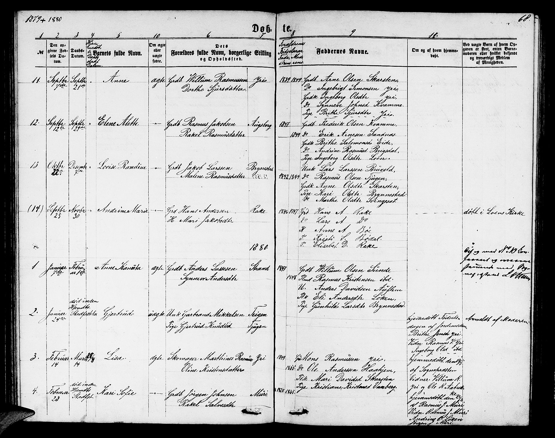 Innvik sokneprestembete, SAB/A-80501: Parish register (copy) no. B 2, 1864-1885, p. 68