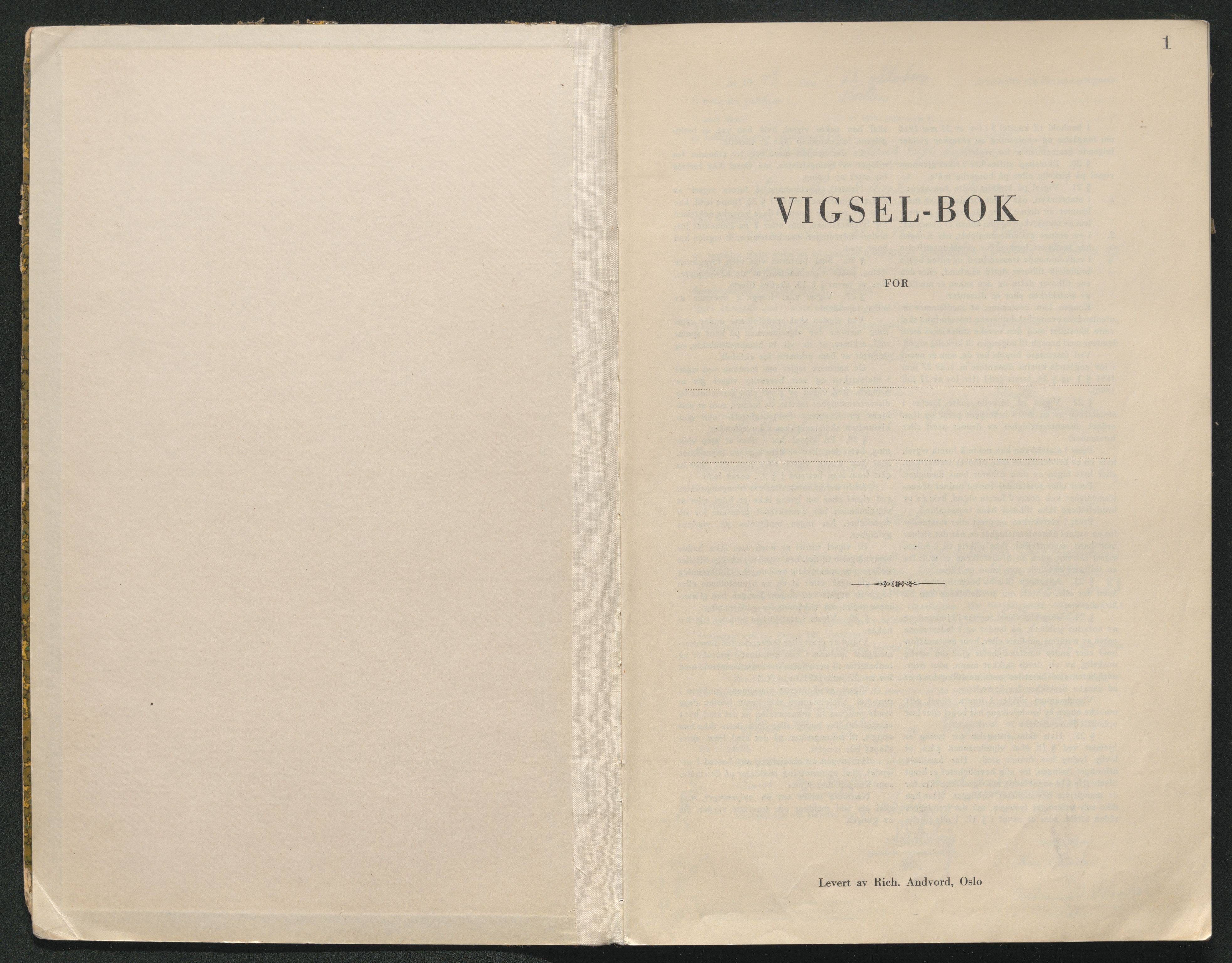 Horten sorenskriveri, SAKO/A-133/L/Lc/L0003: Vigselsbok, 1943-1946, p. 1