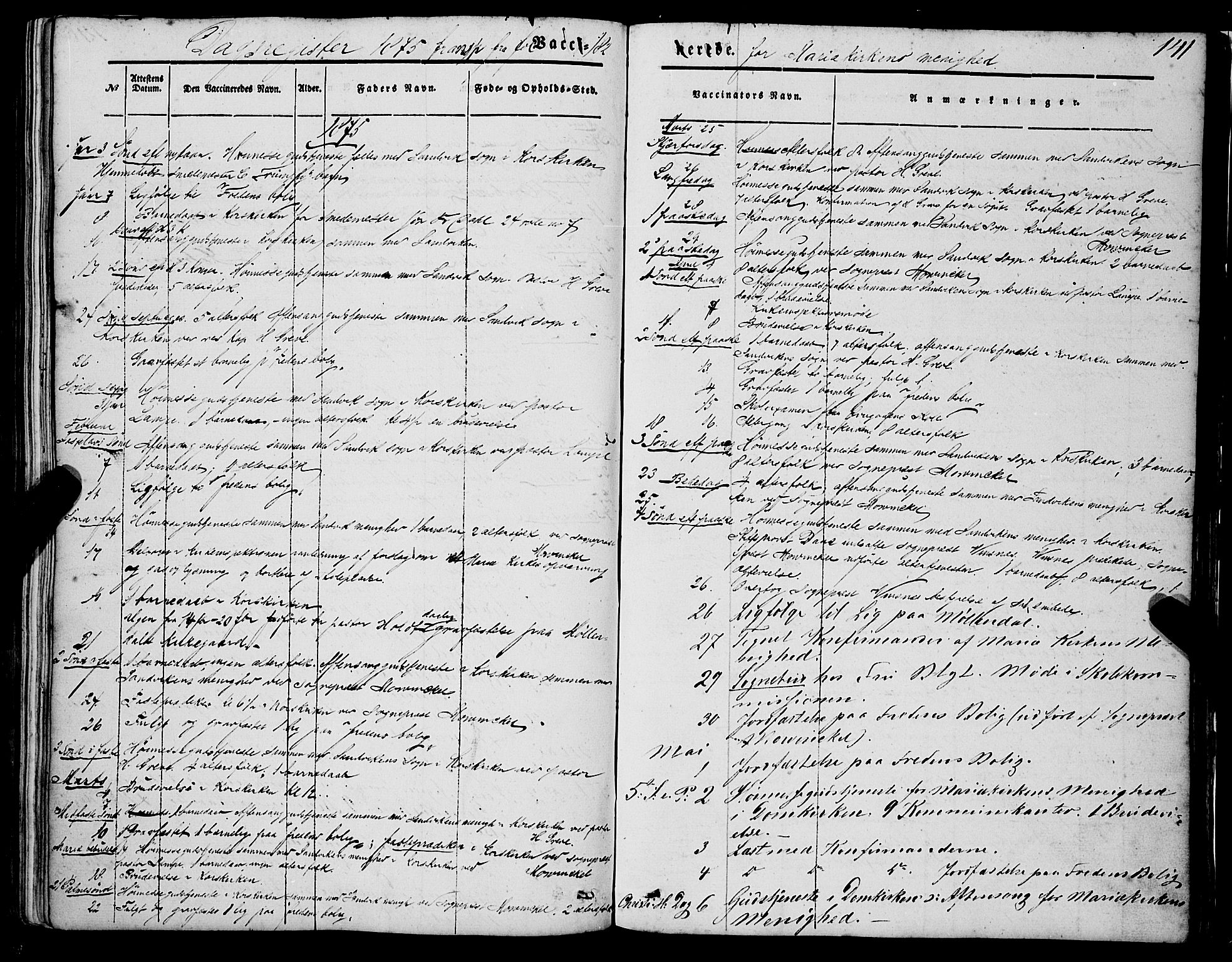 Mariakirken Sokneprestembete, SAB/A-76901/H/Haa/L0006: Parish register (official) no. A 6, 1846-1877, p. 141