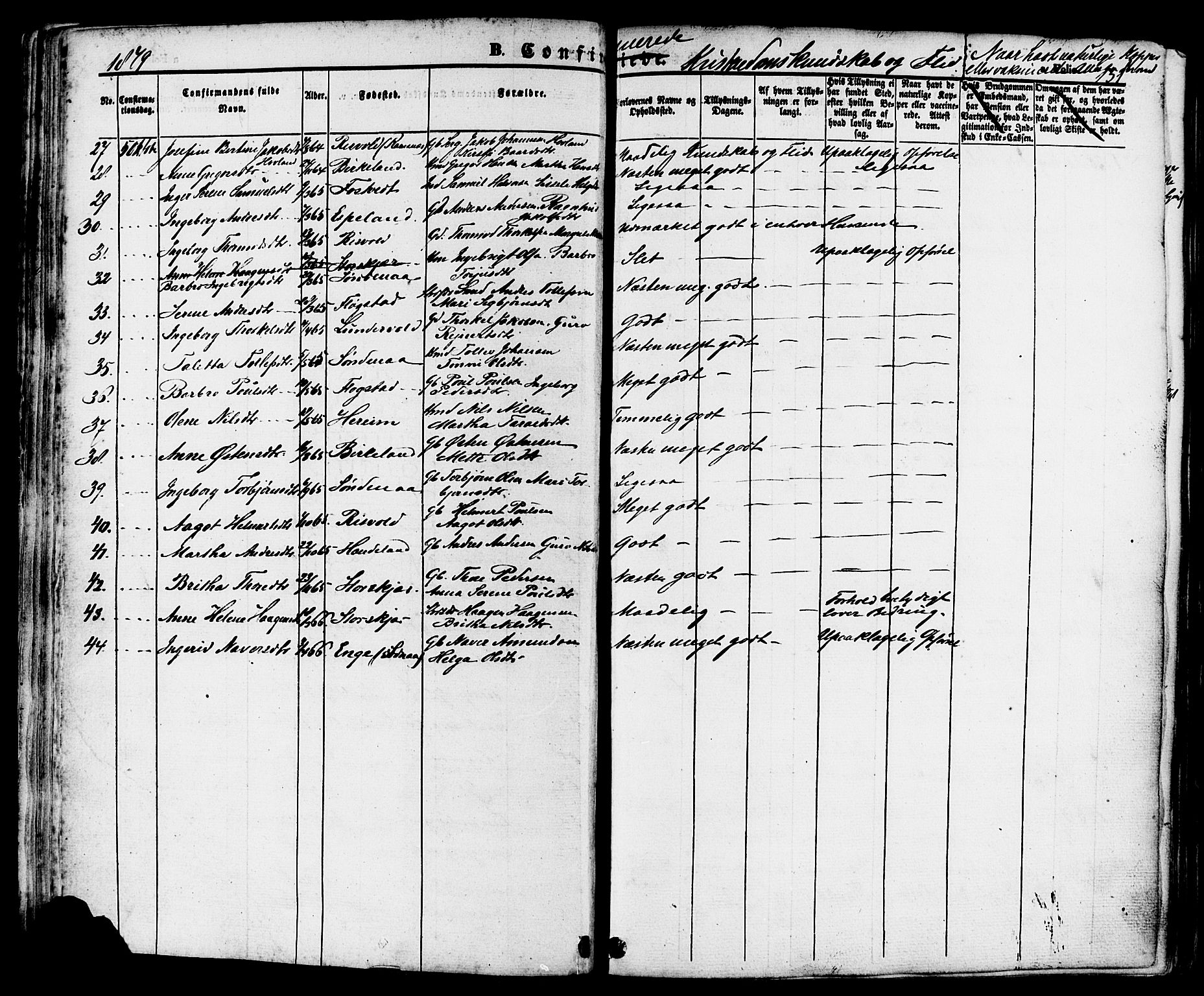 Sand sokneprestkontor, AV/SAST-A-101848/01/III/L0004: Parish register (official) no. A 4, 1859-1880, p. 151