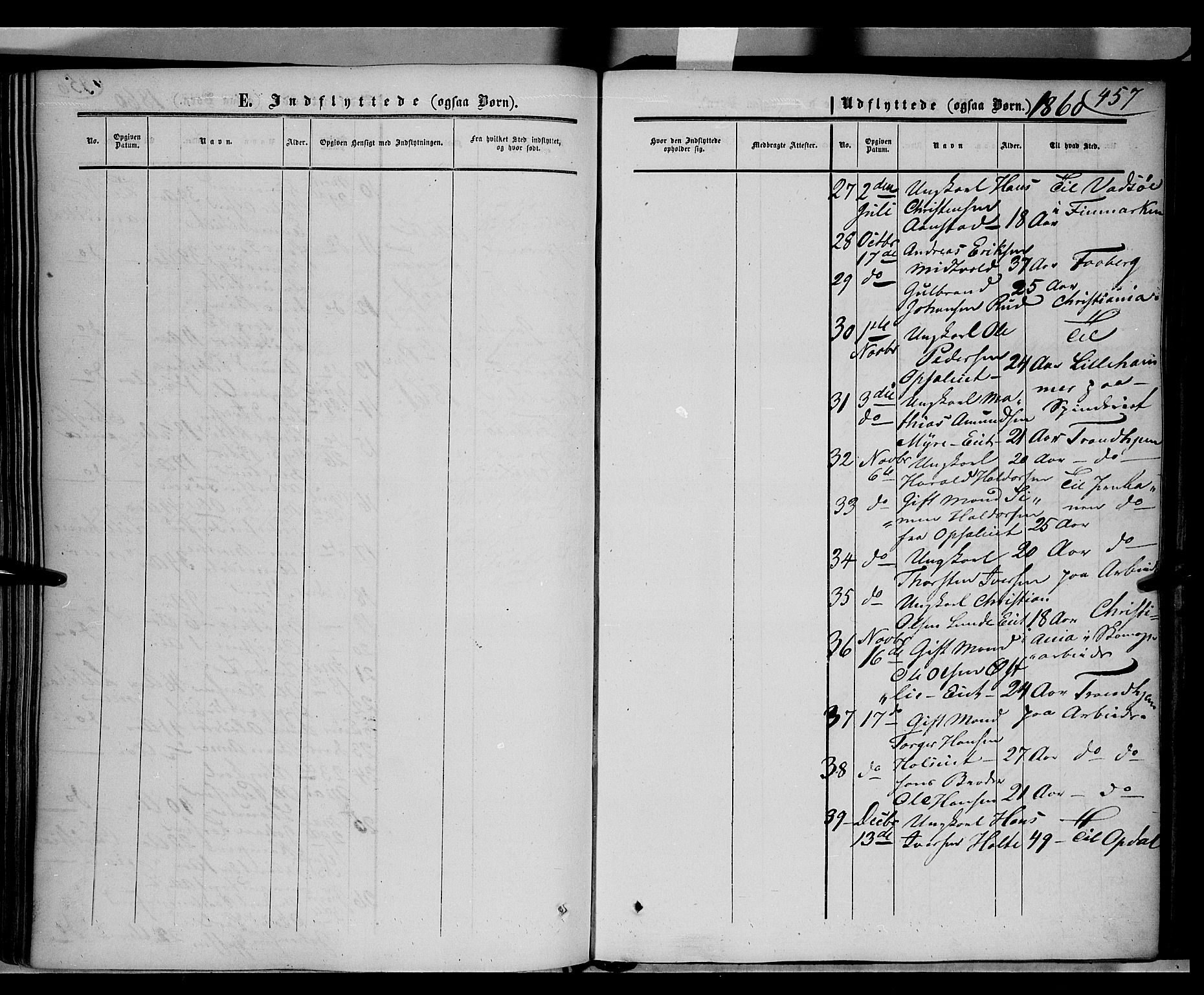 Gausdal prestekontor, SAH/PREST-090/H/Ha/Haa/L0008: Parish register (official) no. 8, 1850-1861, p. 457