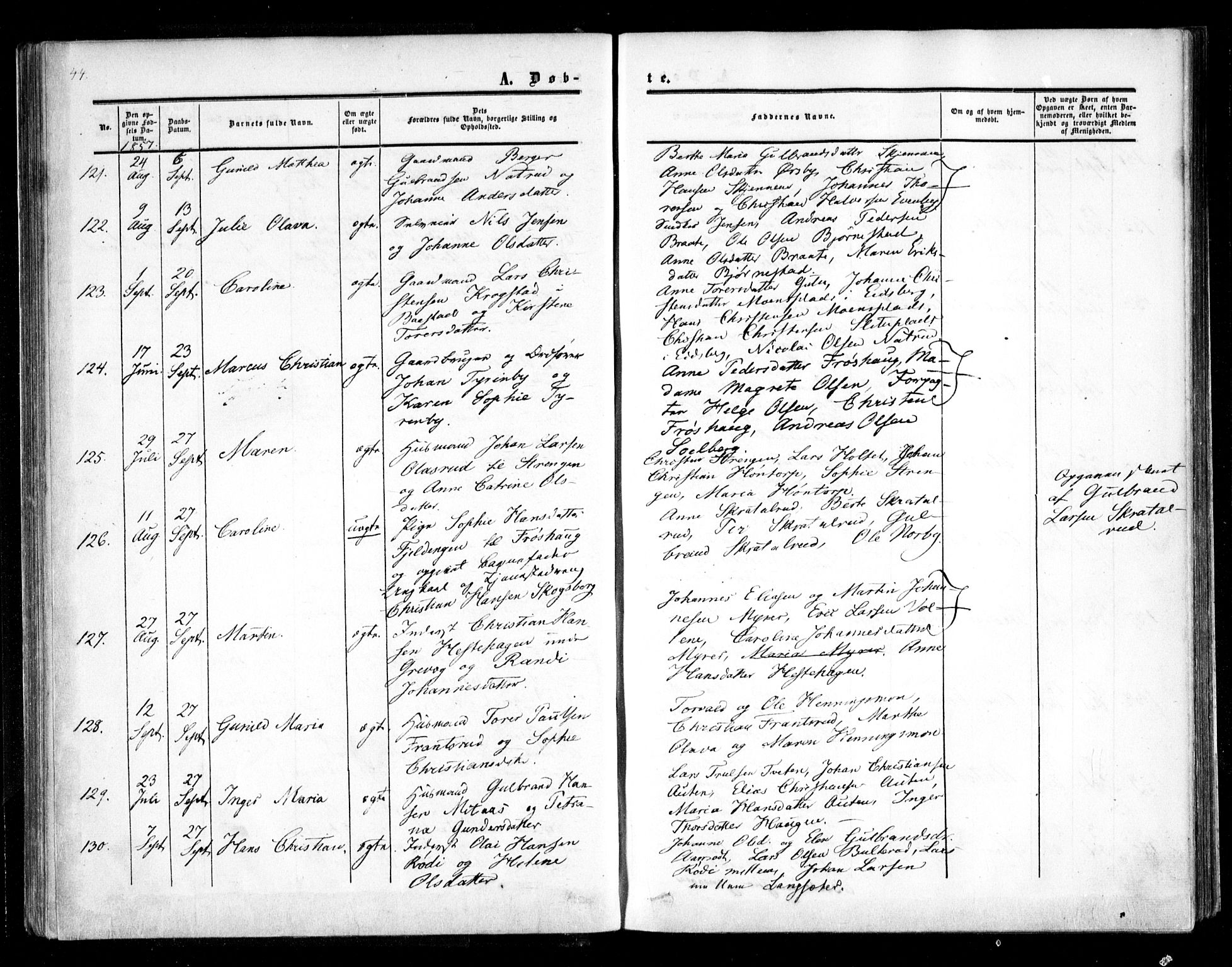 Trøgstad prestekontor Kirkebøker, AV/SAO-A-10925/F/Fa/L0008.a: Parish register (official) no. I 8A, 1855-1864, p. 44