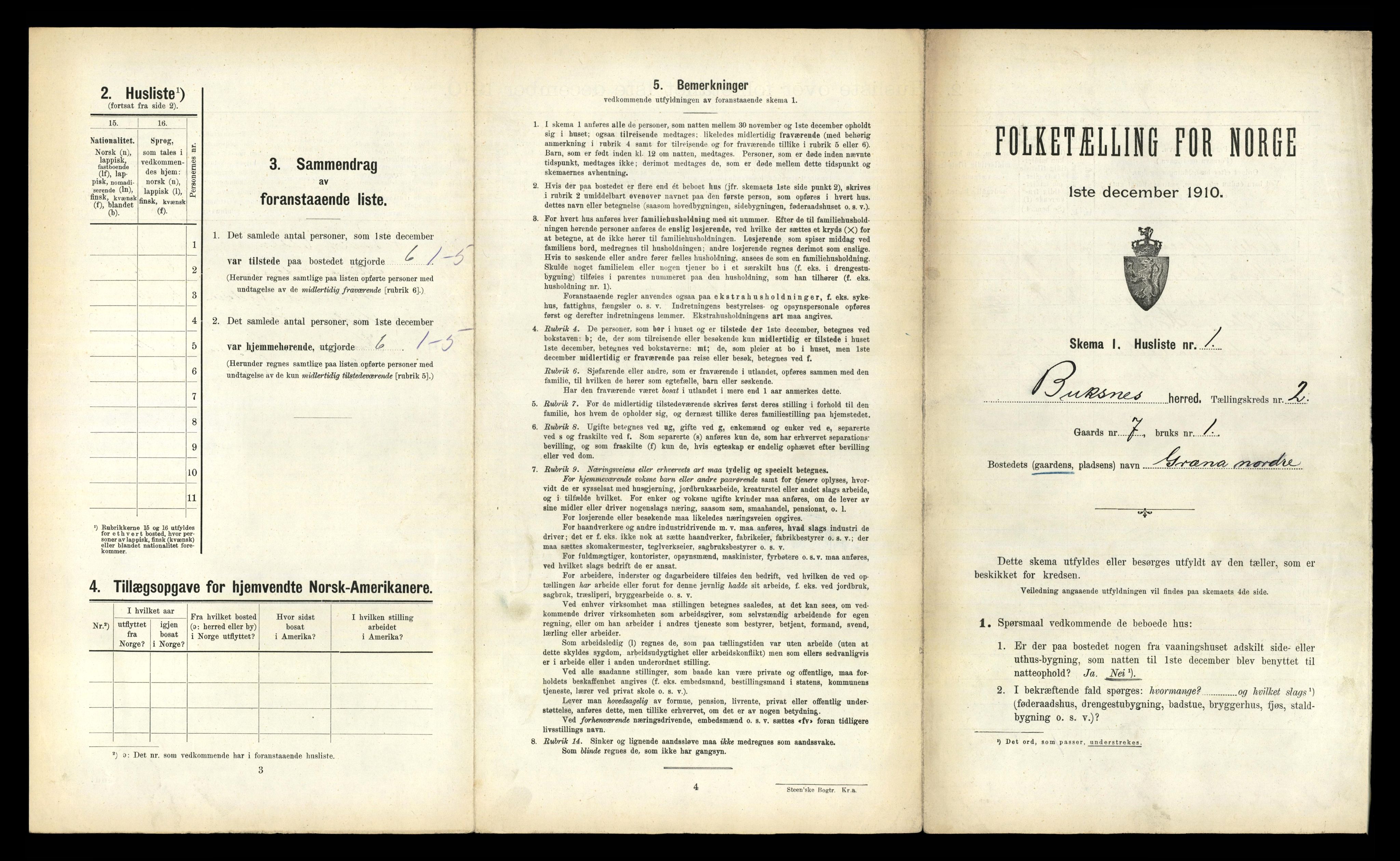 RA, 1910 census for Buksnes, 1910, p. 142