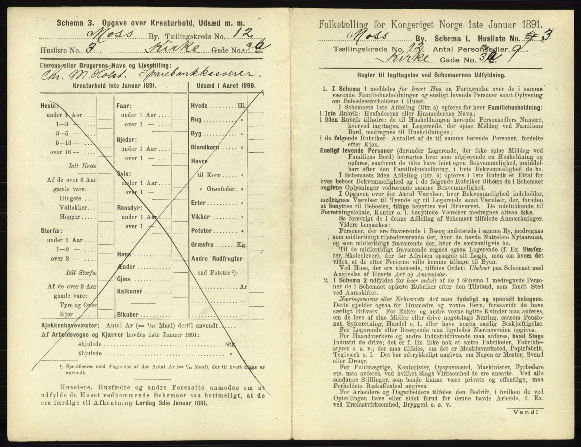 RA, 1891 census for 0104 Moss, 1891, p. 816