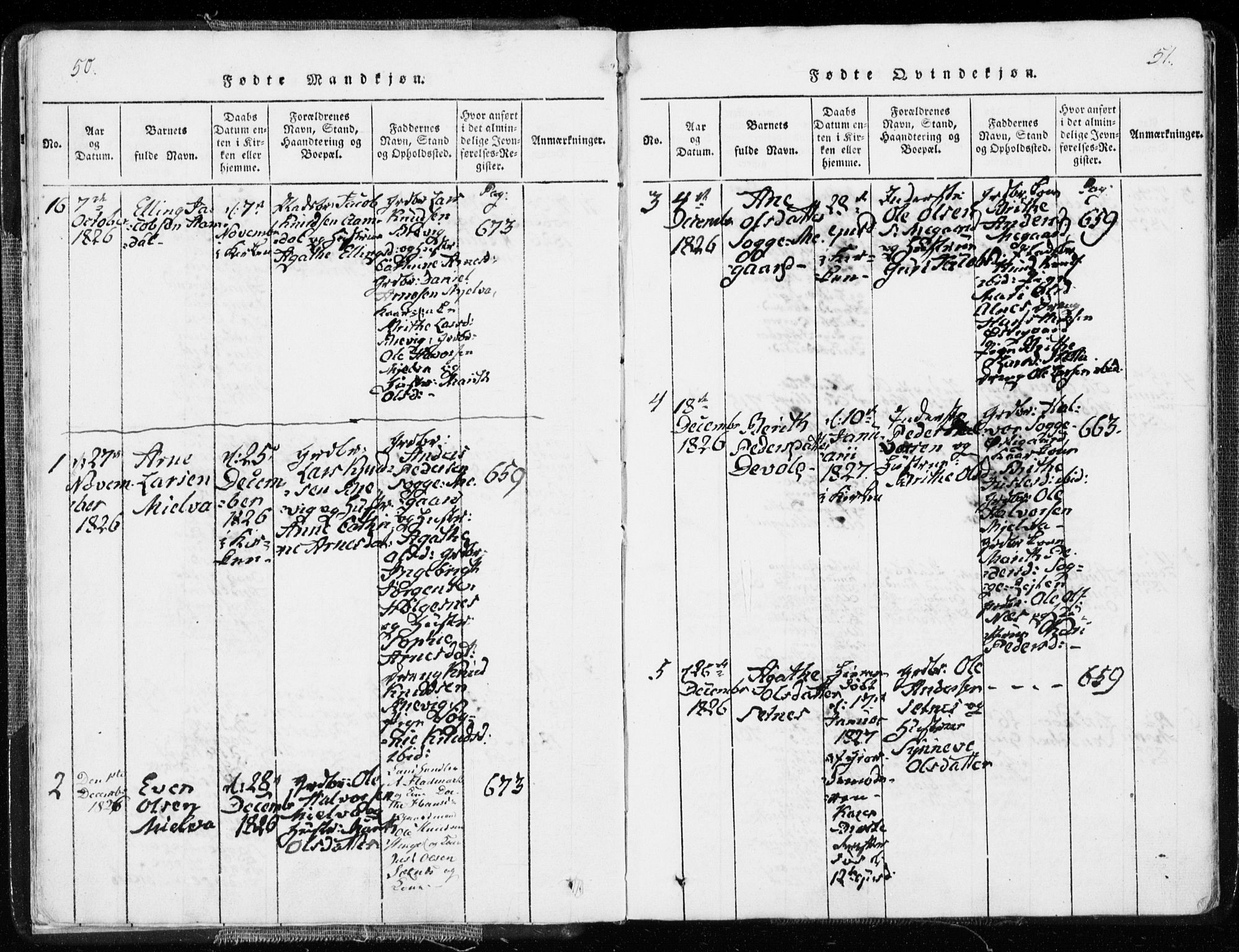 Ministerialprotokoller, klokkerbøker og fødselsregistre - Møre og Romsdal, SAT/A-1454/544/L0571: Parish register (official) no. 544A04, 1818-1853, p. 50-51