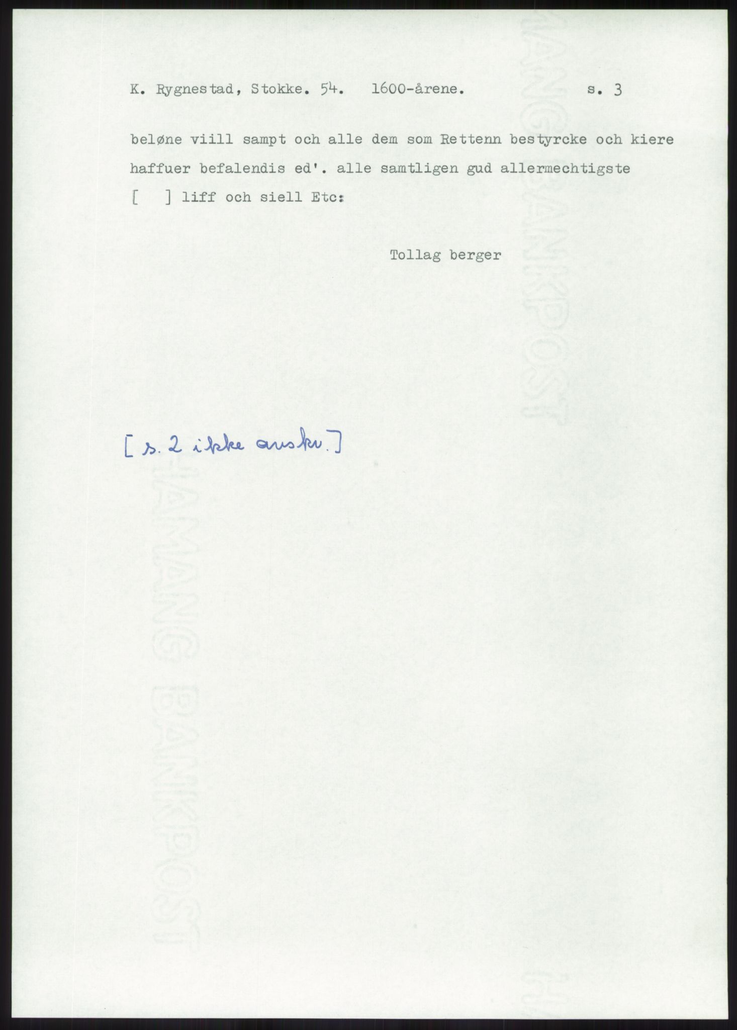 Samlinger til kildeutgivelse, Diplomavskriftsamlingen, AV/RA-EA-4053/H/Ha, p. 1599