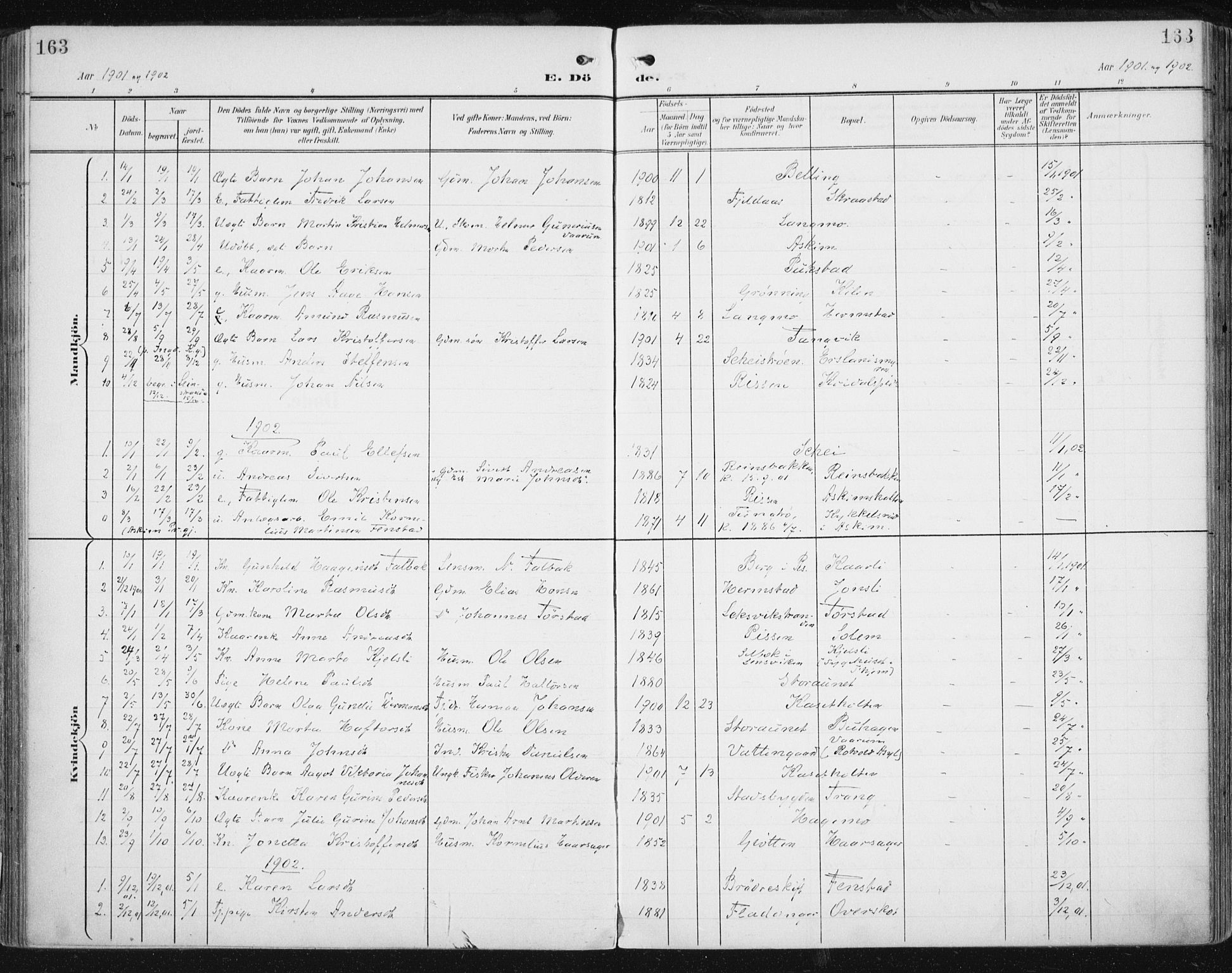 Ministerialprotokoller, klokkerbøker og fødselsregistre - Sør-Trøndelag, SAT/A-1456/646/L0616: Parish register (official) no. 646A14, 1900-1918, p. 163