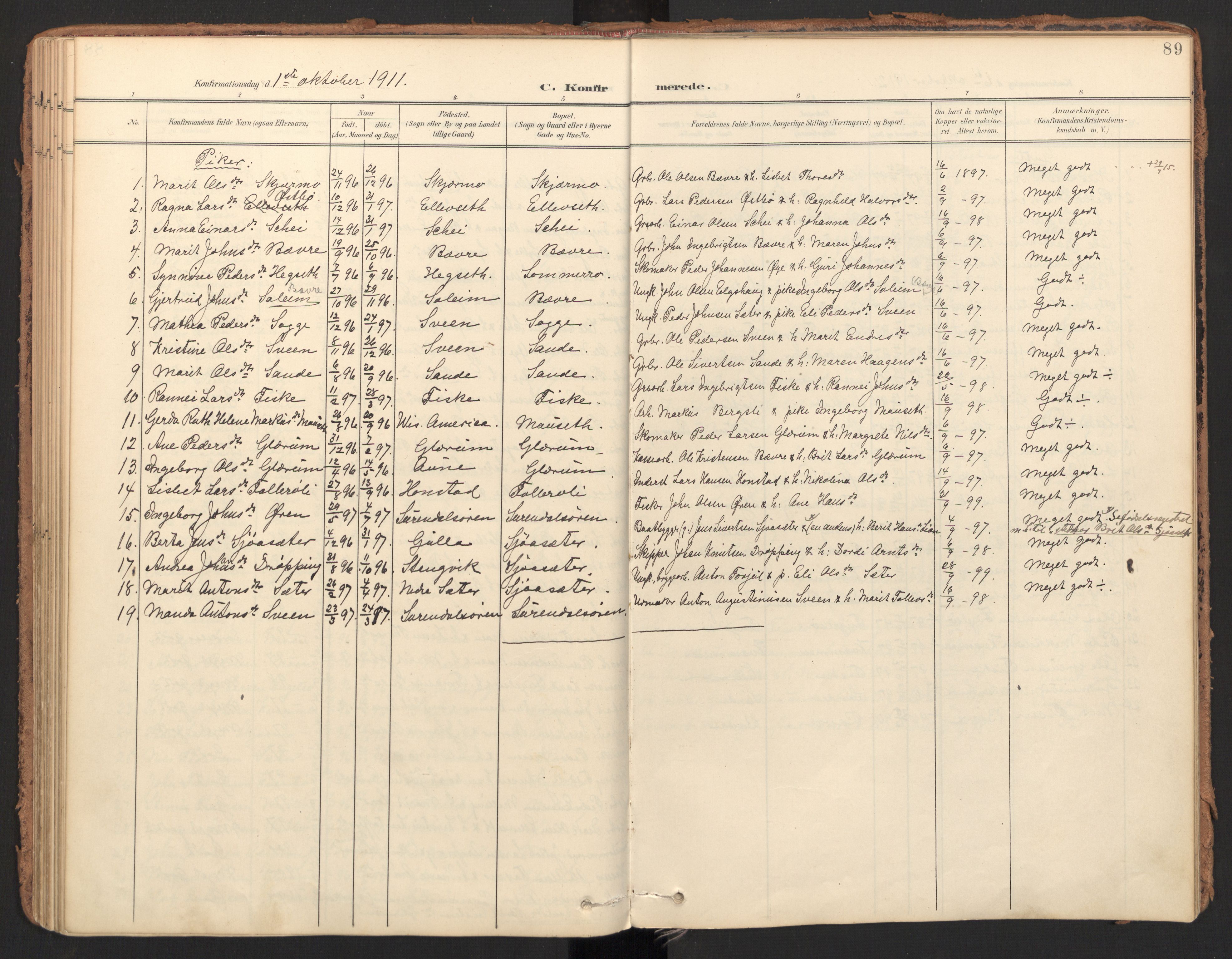 Ministerialprotokoller, klokkerbøker og fødselsregistre - Møre og Romsdal, AV/SAT-A-1454/596/L1057: Parish register (official) no. 596A02, 1900-1917, p. 89
