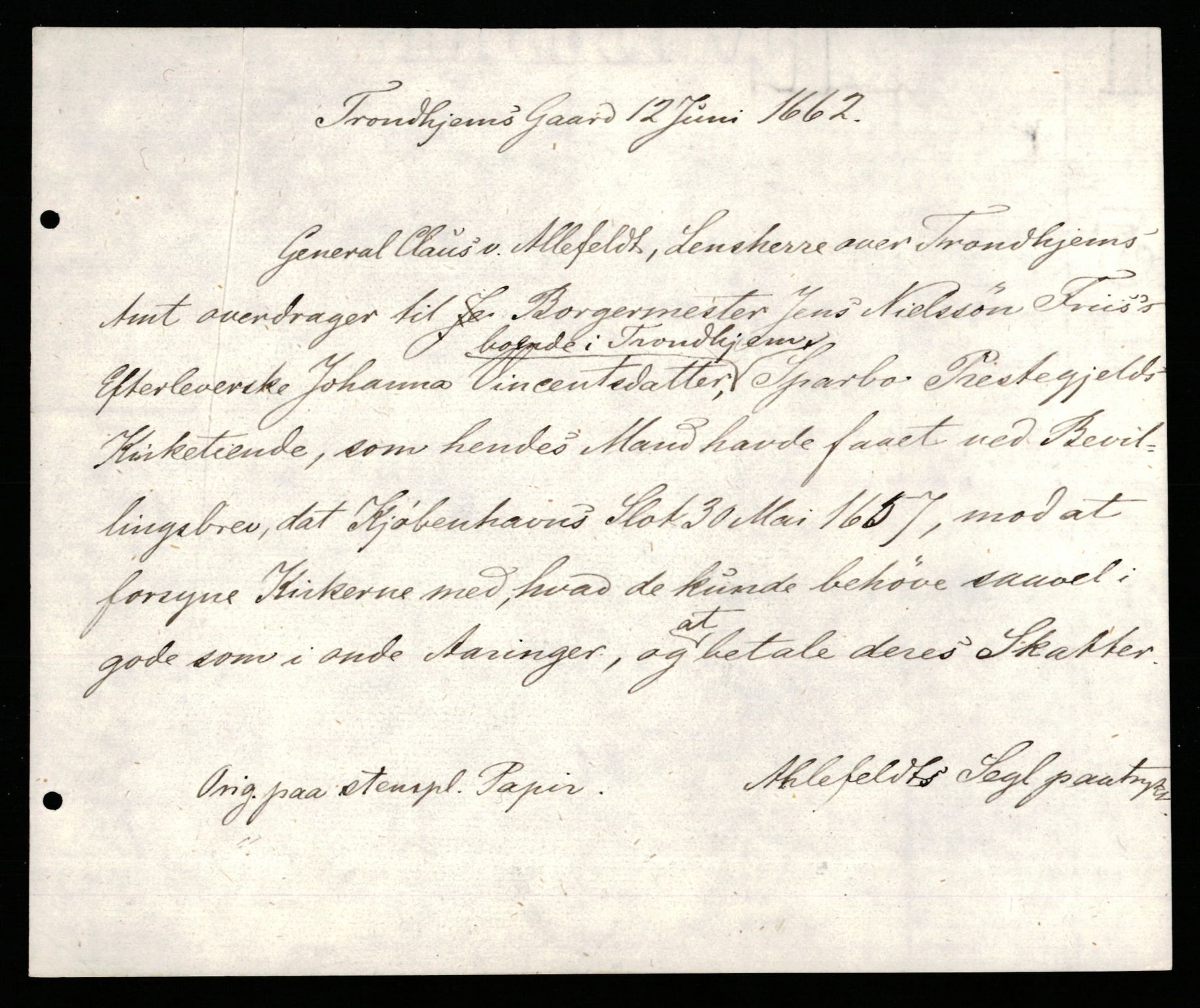 Riksarkivets diplomsamling, AV/RA-EA-5965/F35/F35b/L0010: Riksarkivets diplomer, seddelregister, 1656-1670, p. 325