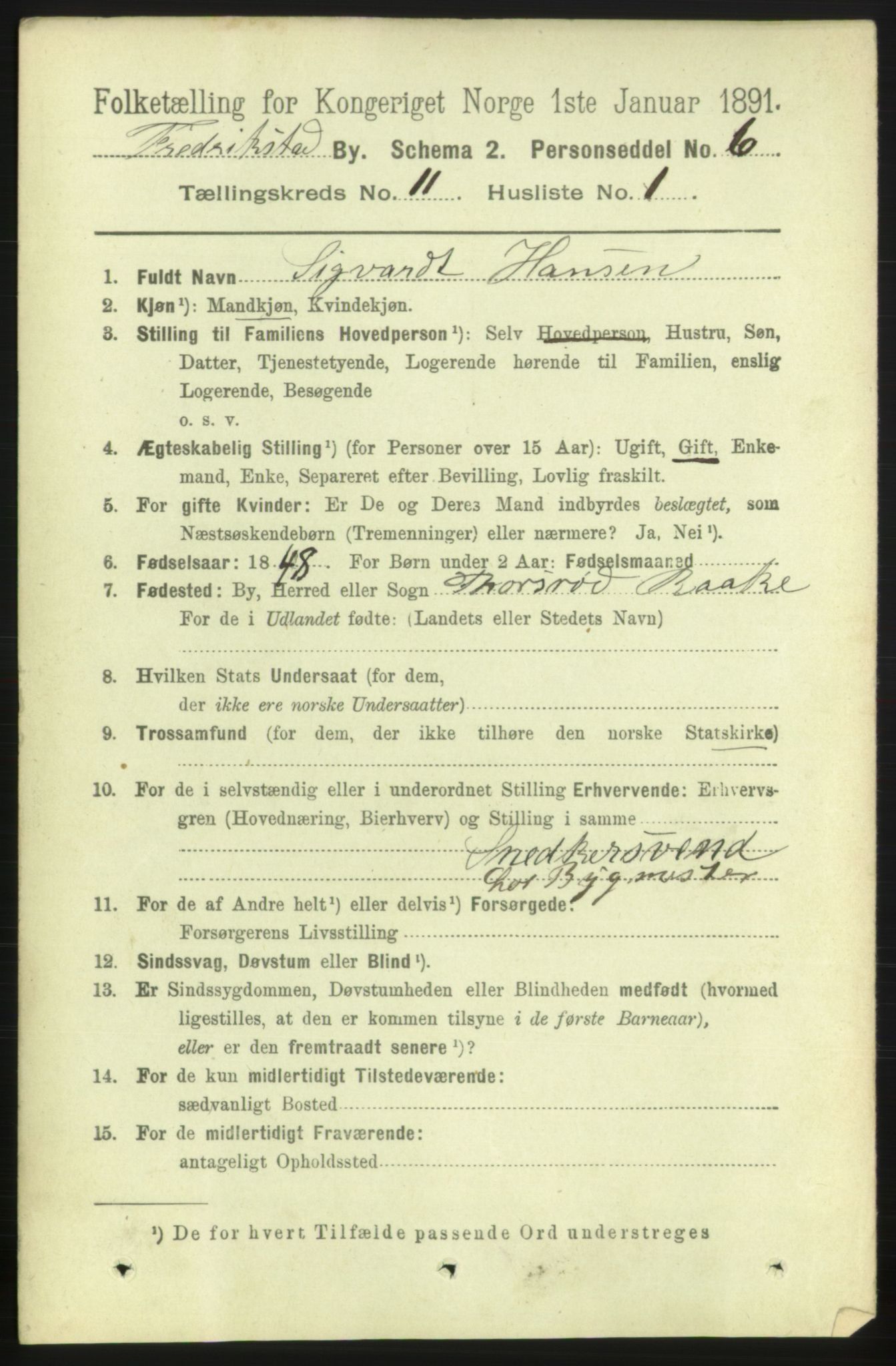 RA, 1891 census for 0103 Fredrikstad, 1891, p. 12567