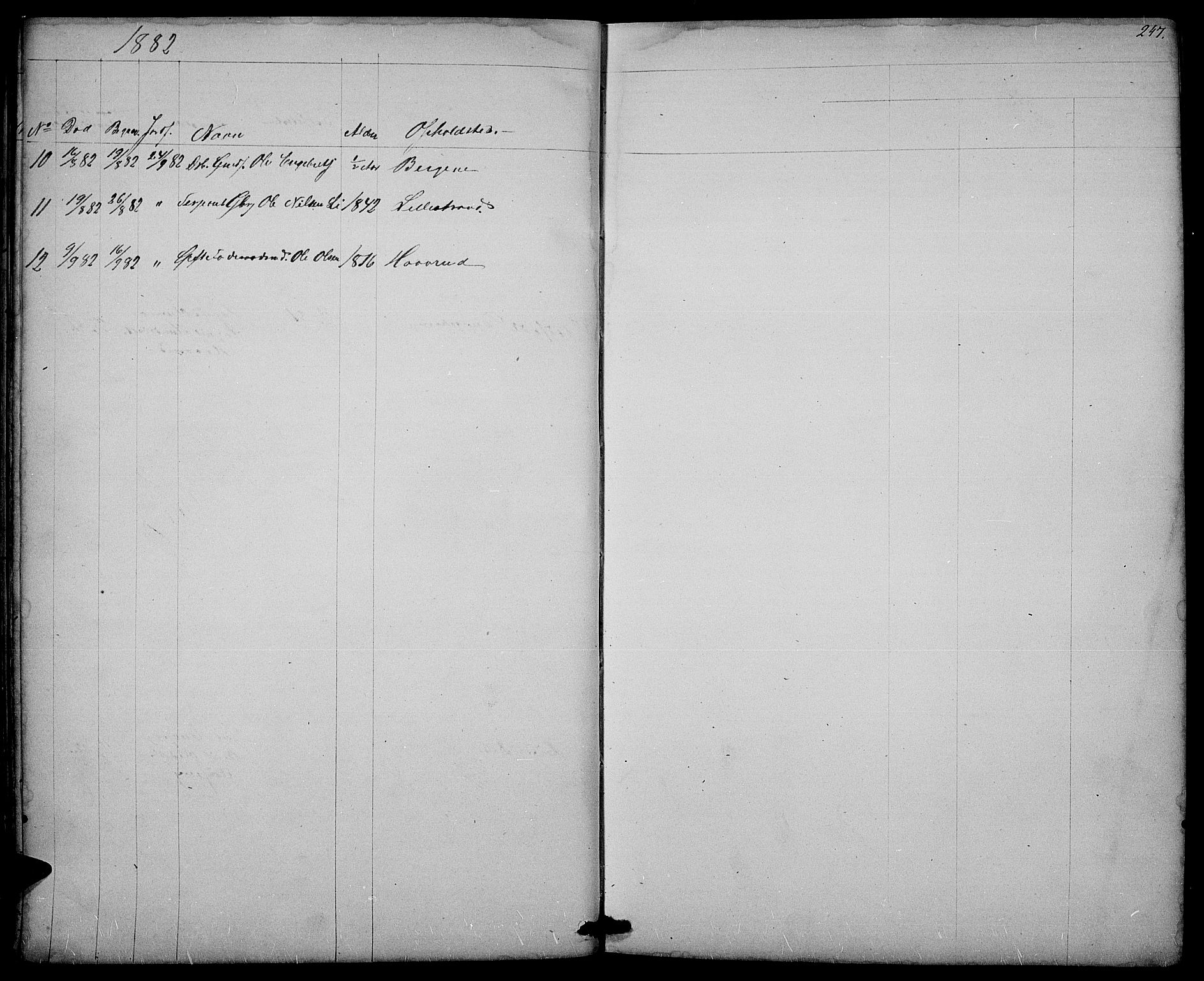 Nord-Aurdal prestekontor, SAH/PREST-132/H/Ha/Hab/L0003: Parish register (copy) no. 3, 1842-1882, p. 247