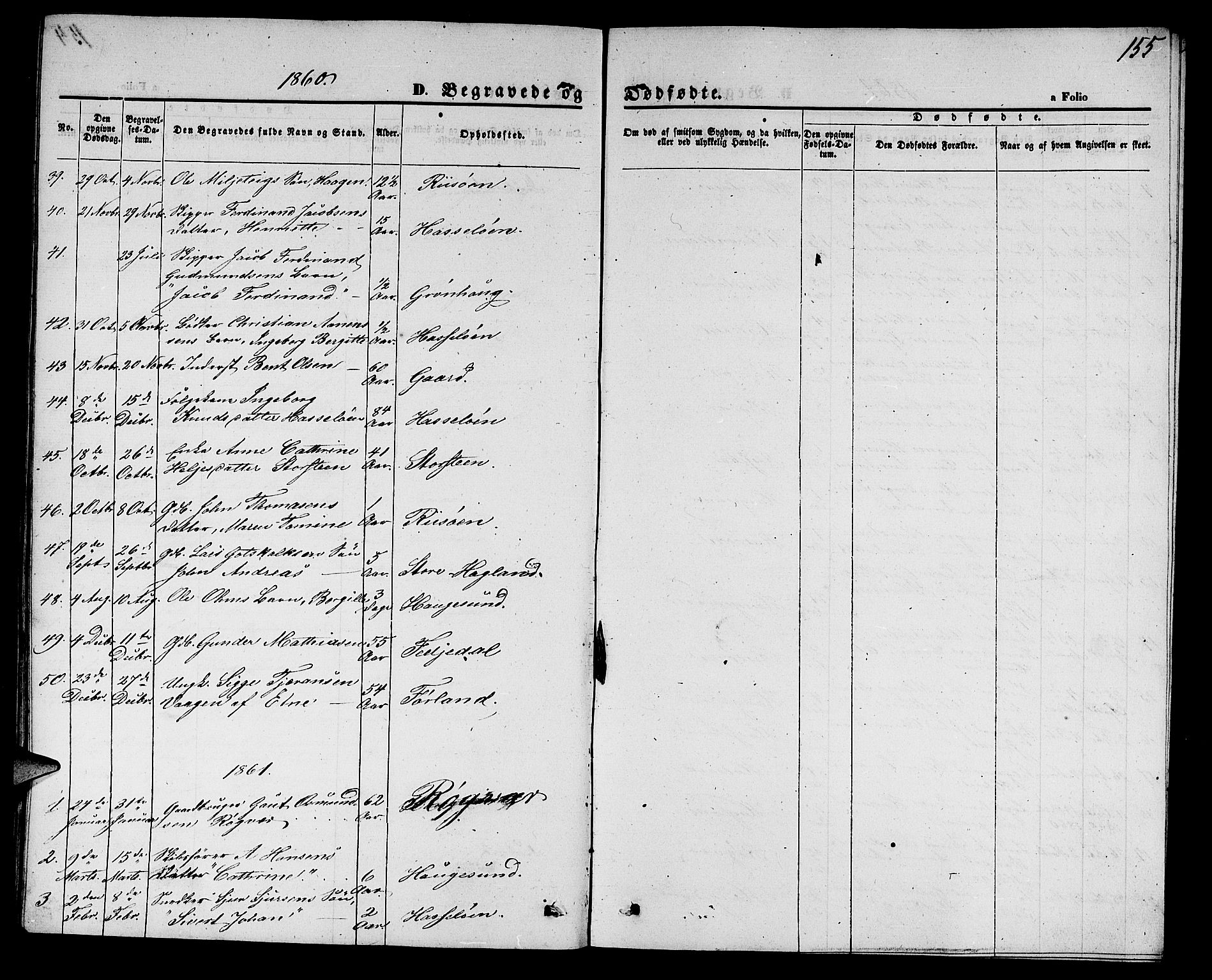 Torvastad sokneprestkontor, SAST/A -101857/H/Ha/Hab/L0006: Parish register (copy) no. B 6, 1858-1867, p. 155
