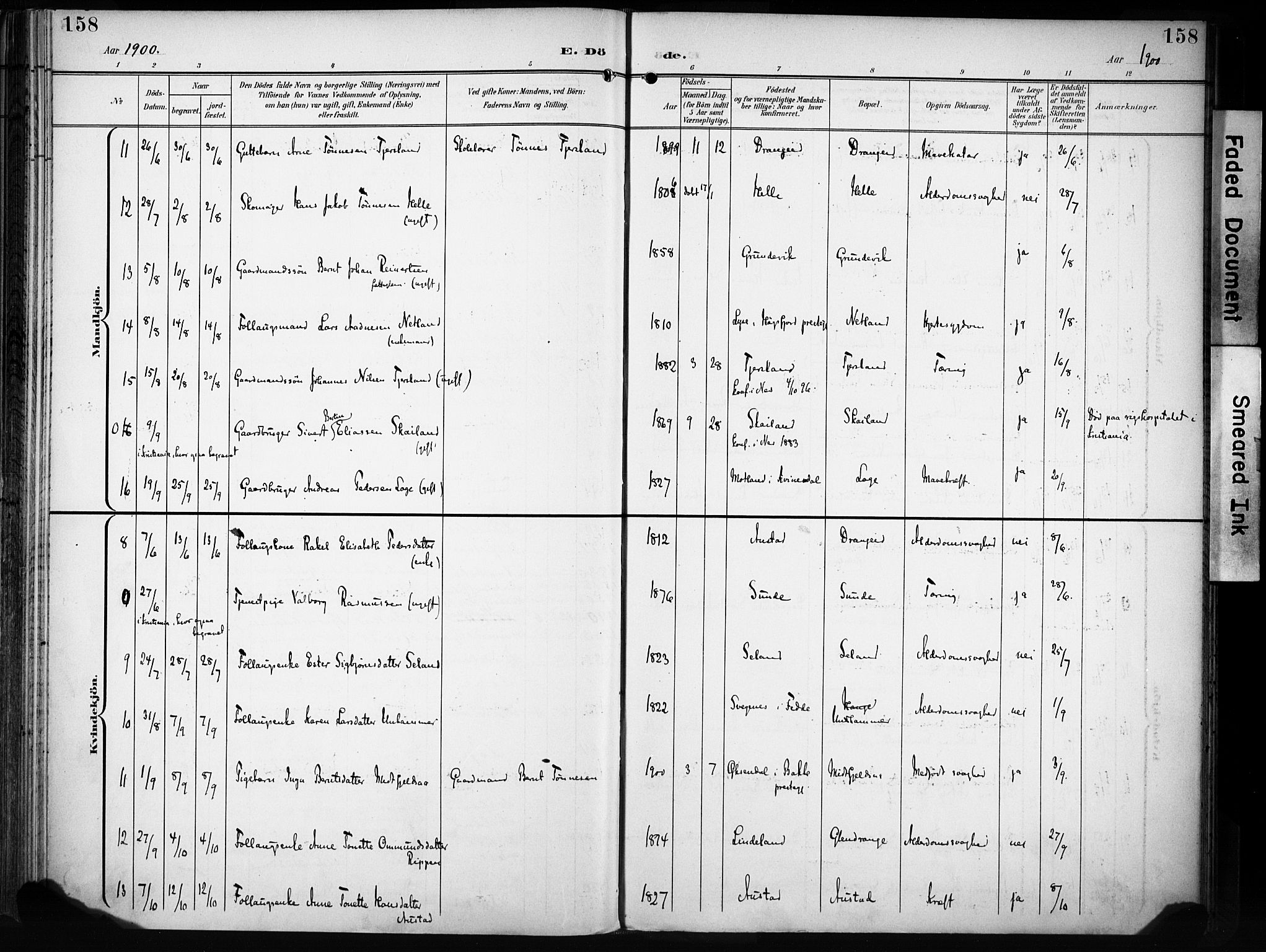 Flekkefjord sokneprestkontor, AV/SAK-1111-0012/F/Fa/Fac/L0009: Parish register (official) no. A 9, 1899-1909, p. 158