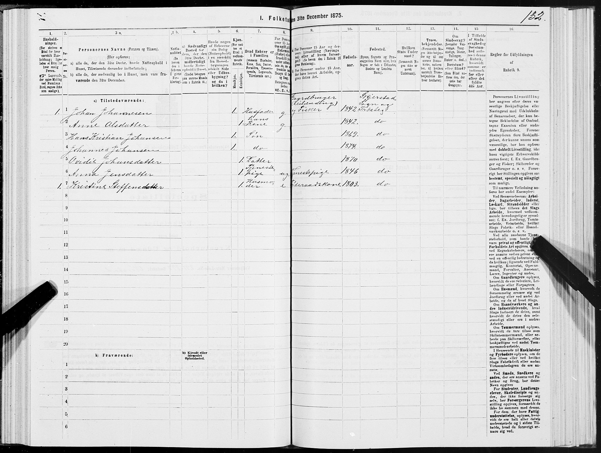 SAT, 1875 census for 1842P Skjerstad, 1875, p. 4132