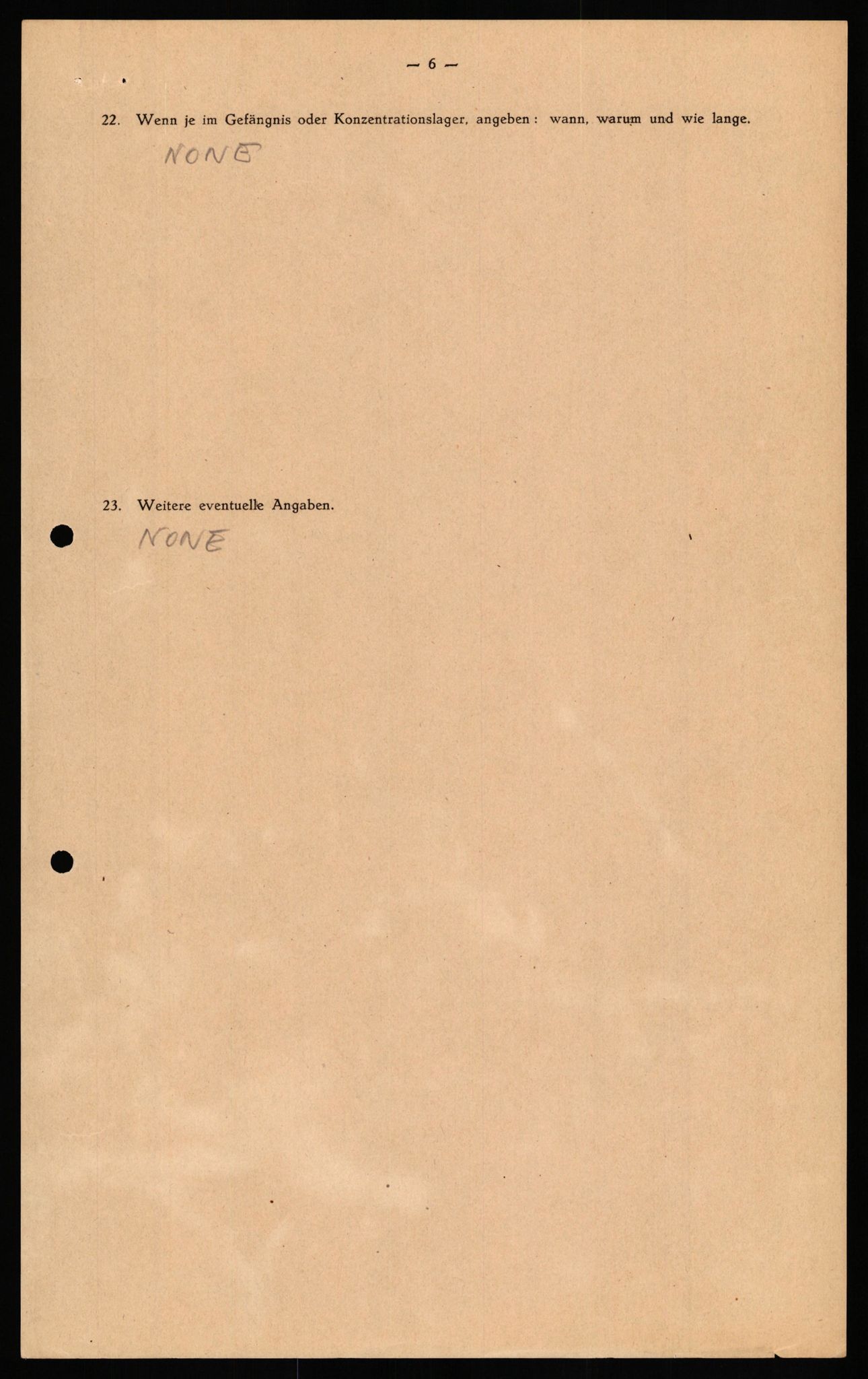 Forsvaret, Forsvarets overkommando II, RA/RAFA-3915/D/Db/L0029: CI Questionaires. Tyske okkupasjonsstyrker i Norge. Tyskere., 1945-1946, p. 466