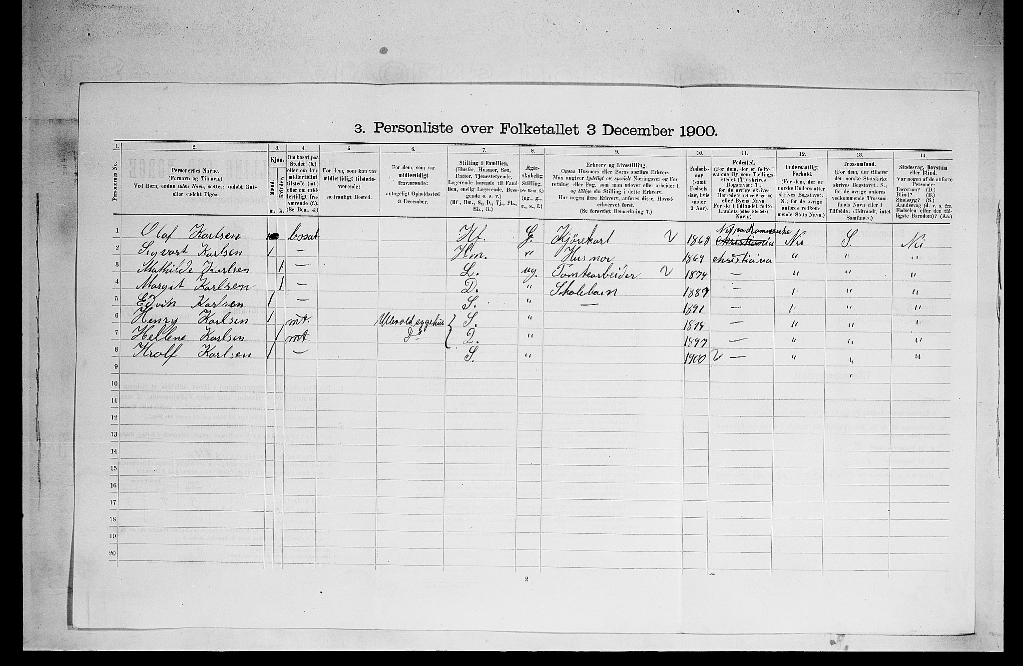 SAO, 1900 census for Kristiania, 1900, p. 15333