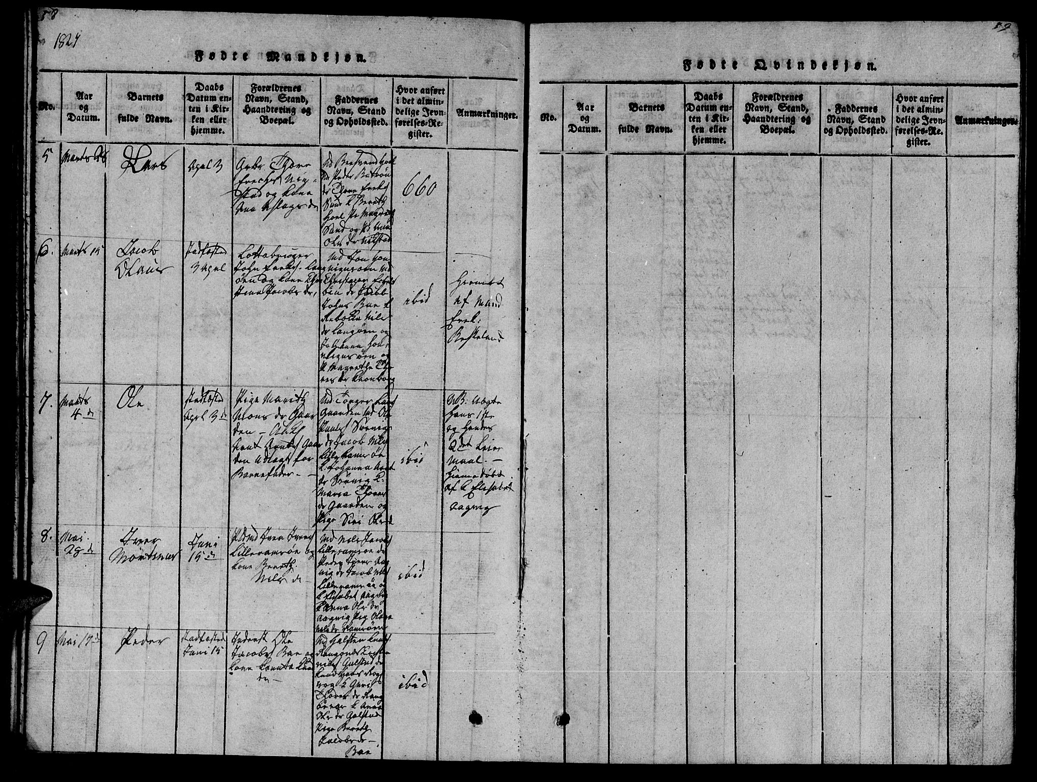 Ministerialprotokoller, klokkerbøker og fødselsregistre - Møre og Romsdal, AV/SAT-A-1454/569/L0818: Parish register (official) no. 569A04, 1820-1828, p. 58-59