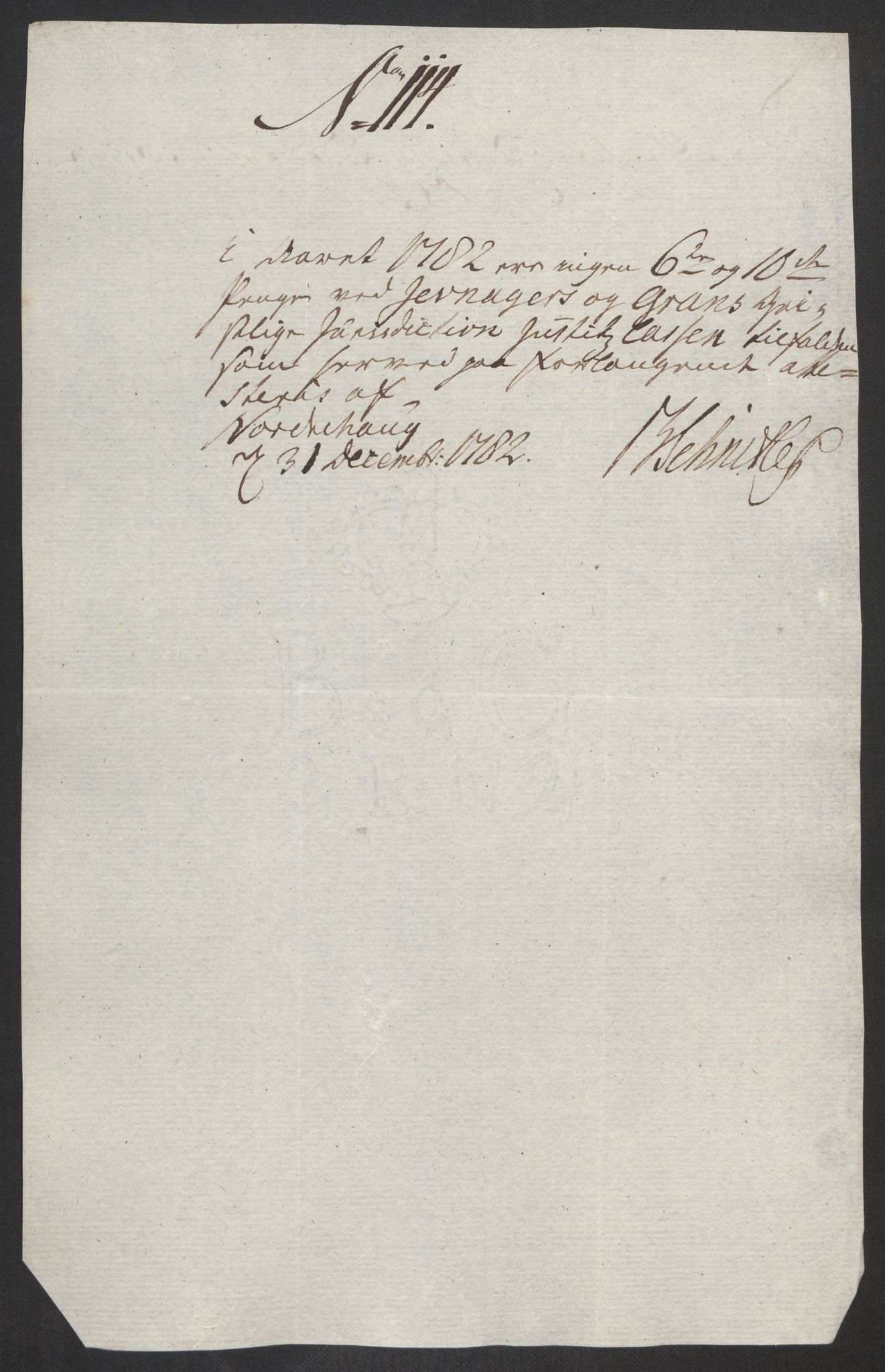 Rentekammeret inntil 1814, Reviderte regnskaper, Fogderegnskap, AV/RA-EA-4092/R19/L1369: Fogderegnskap Toten, Hadeland og Vardal, 1782, p. 339