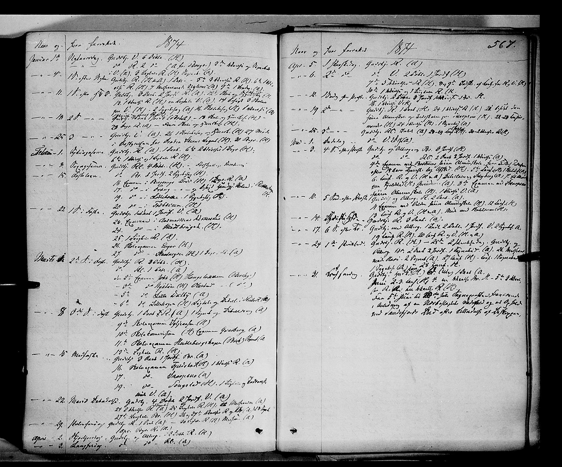 Ringsaker prestekontor, SAH/PREST-014/K/Ka/L0011: Parish register (official) no. 11, 1870-1878, p. 567