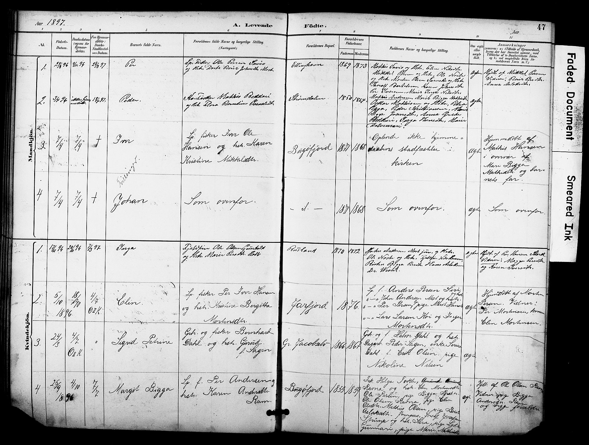 Sør-Varanger sokneprestkontor, SATØ/S-1331/H/Hb/L0004klokker: Parish register (copy) no. 4, 1891-1912, p. 47