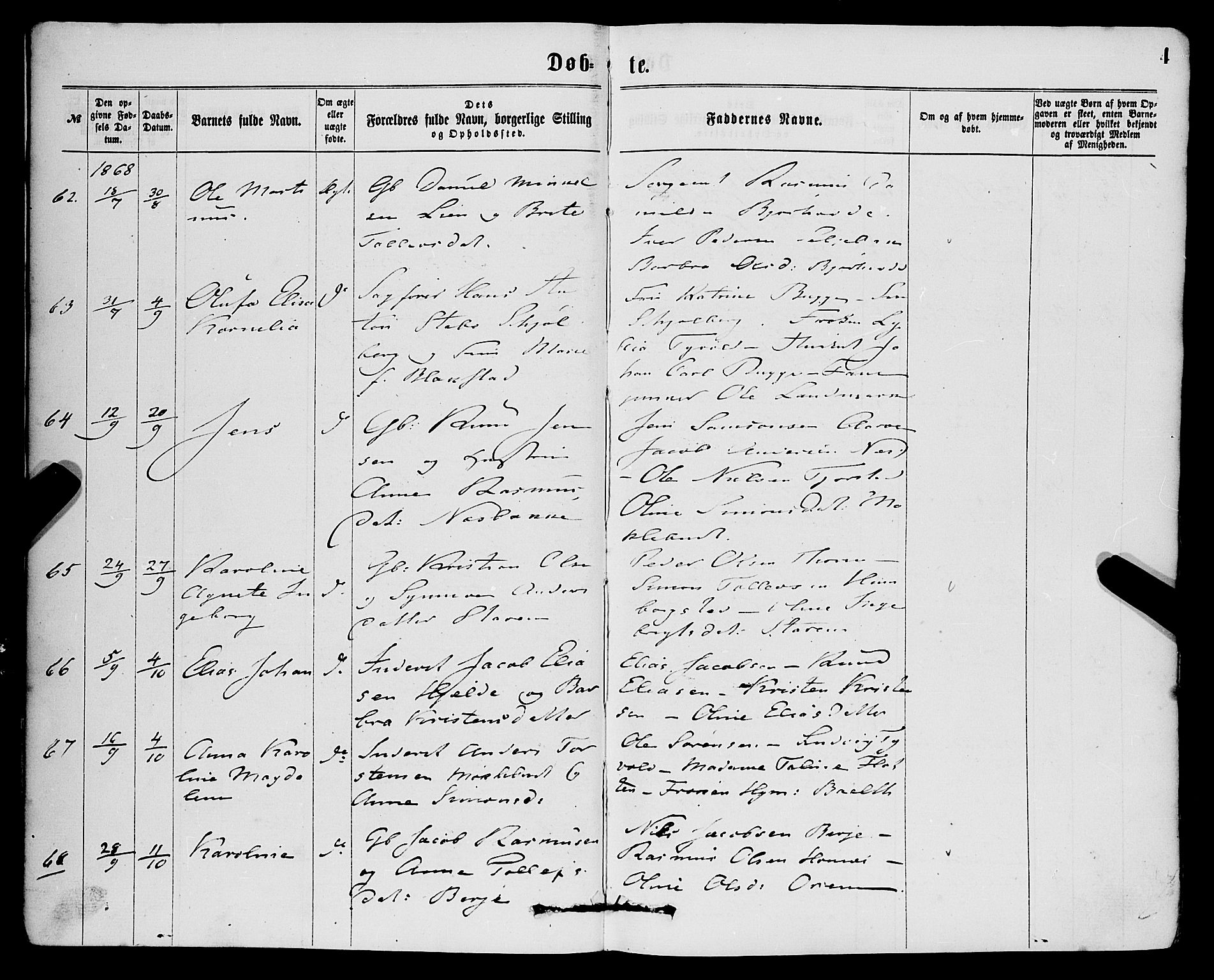 Eid sokneprestembete, AV/SAB-A-82301/H/Haa/Haaa/L0010: Parish register (official) no. A 10, 1867-1878, p. 4